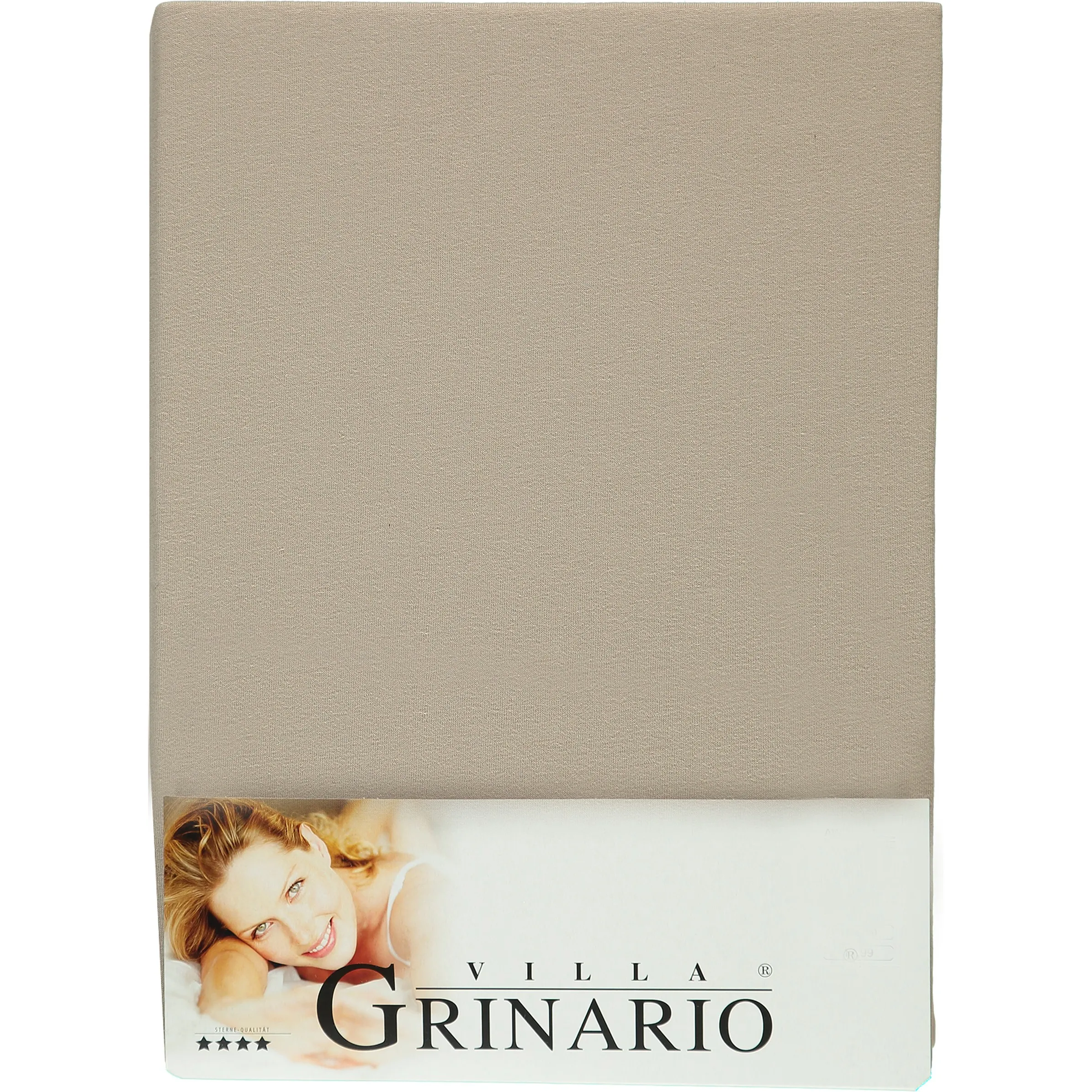 Villa Grinario Spannbetttuecherjersey ringgar Braun 534973 730 KIESEL 1
