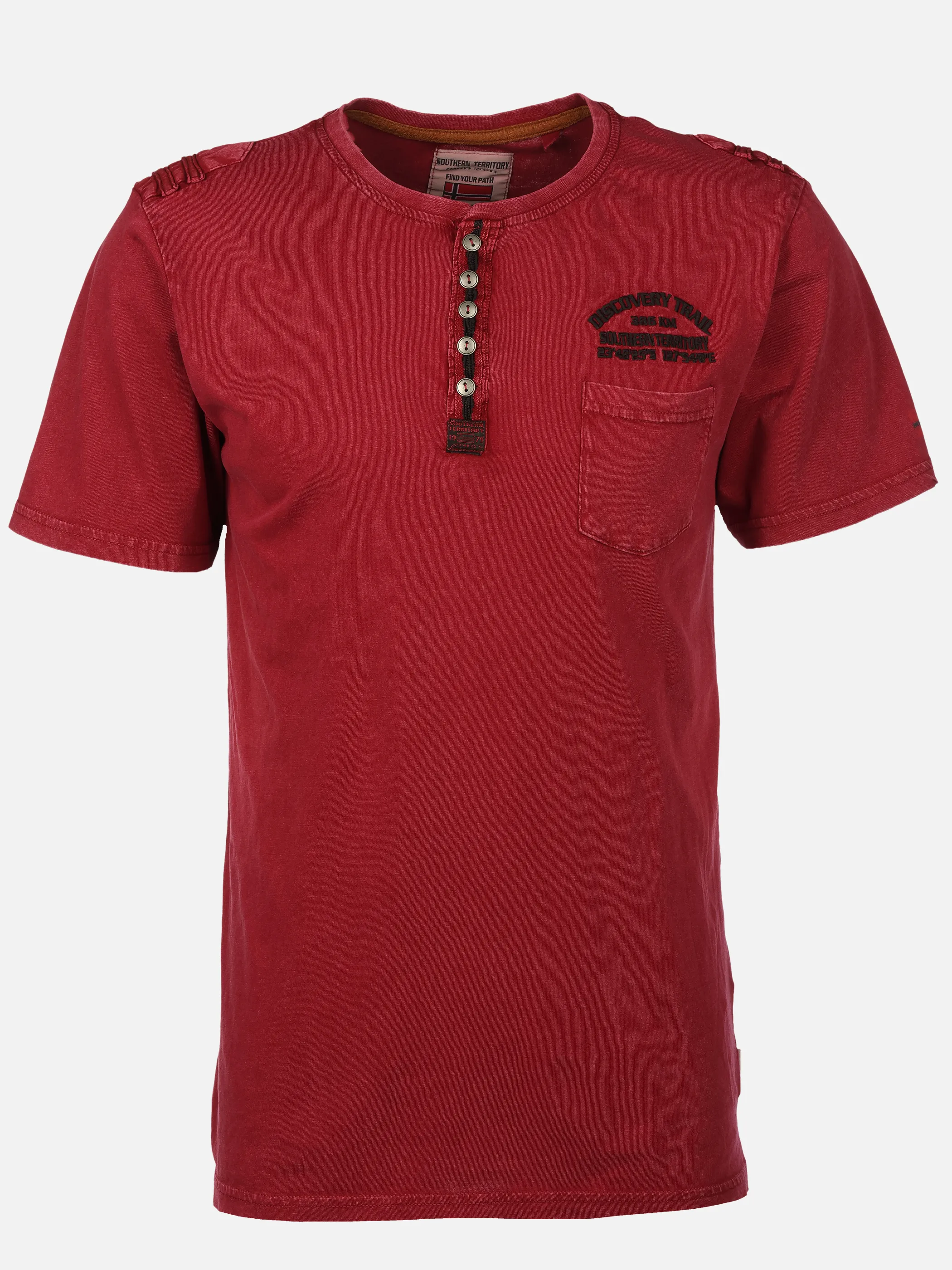 Southern Territory He. Henleyshirt 1/2 washer Rot 922584 DARK RED 1