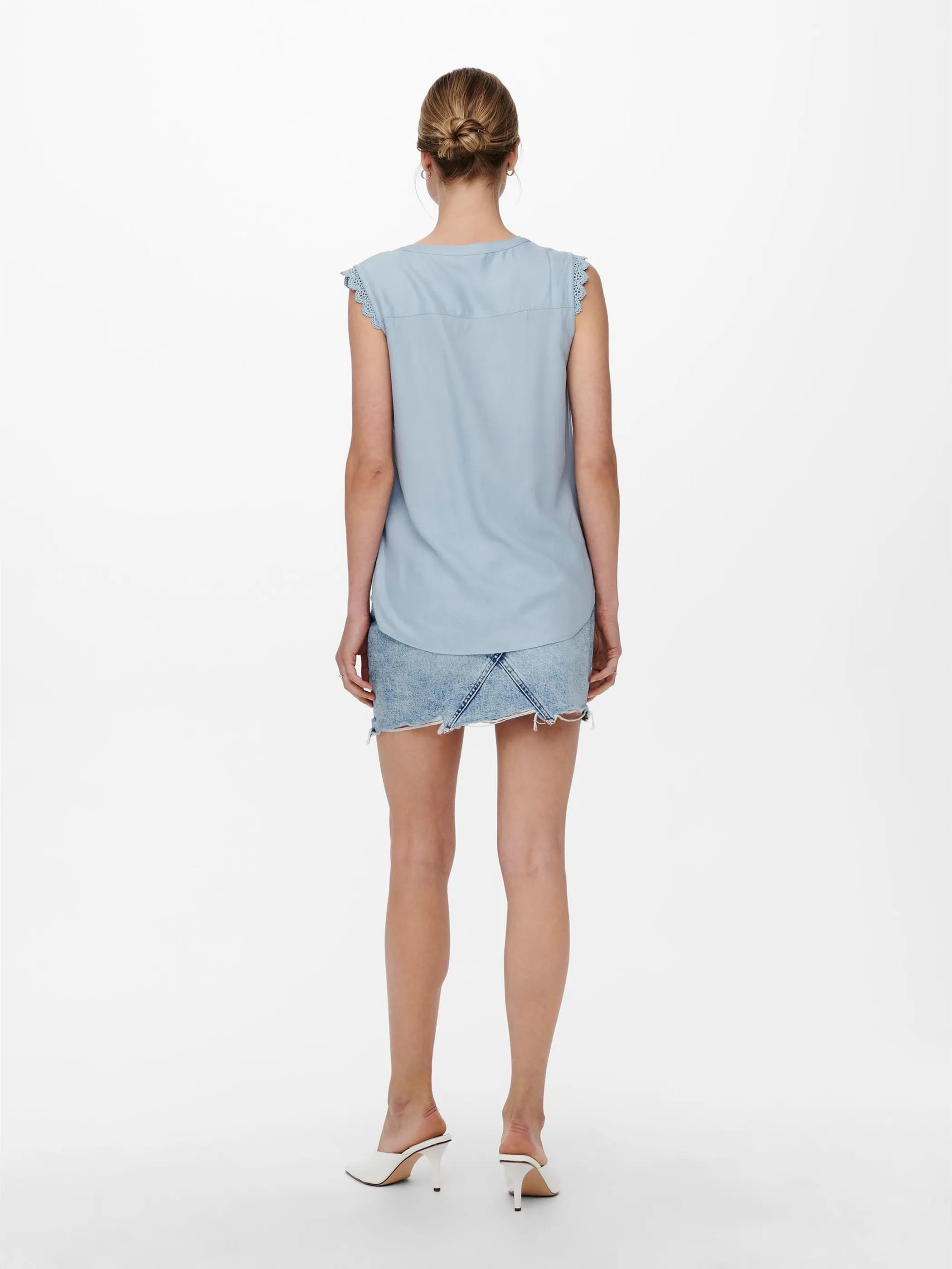 Only 15157656 onlKIMMI S/L TOP WVN Blau 791123 189638 5