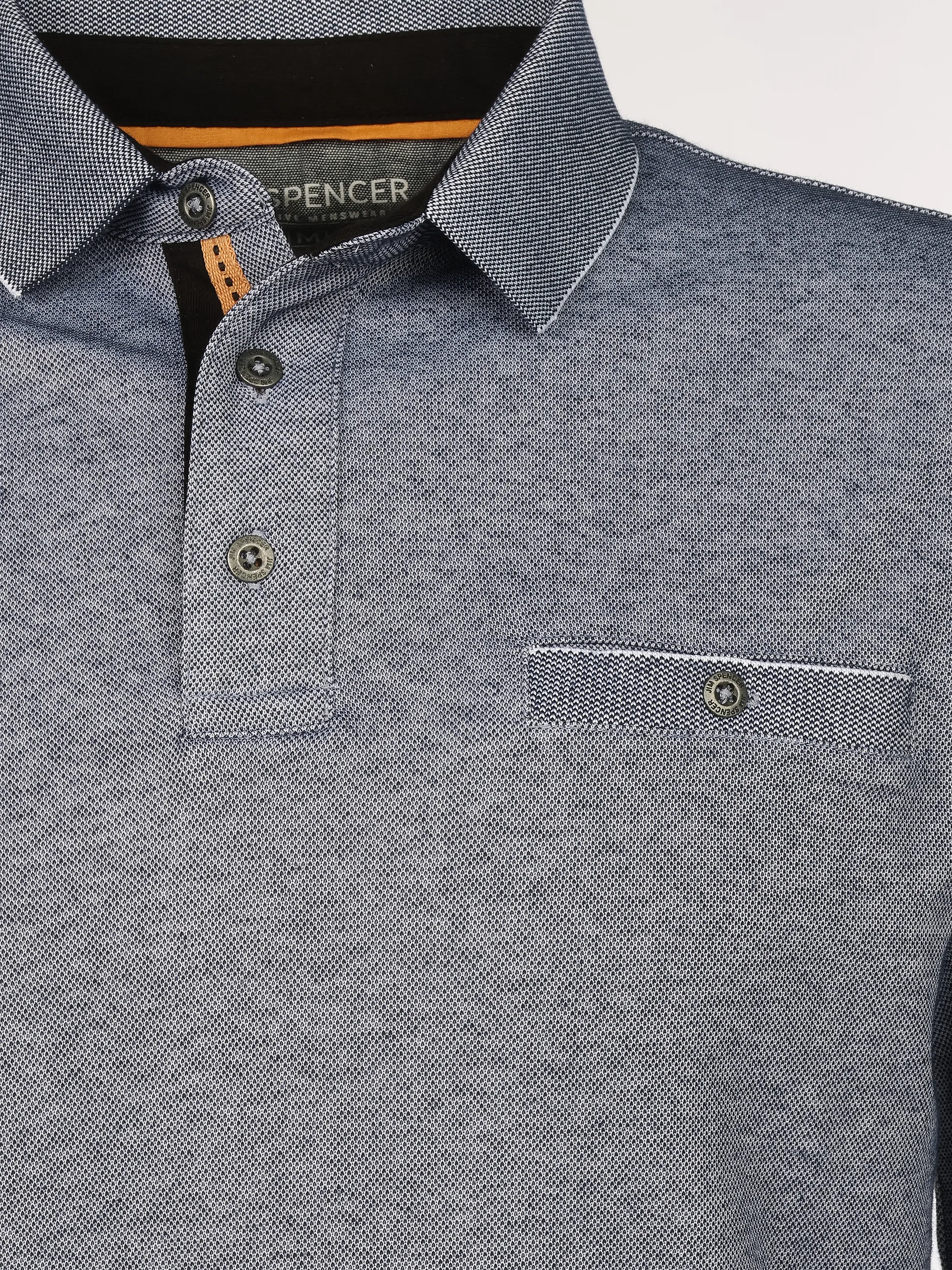 Jim Spencer He. Poloshirt 1/1 Arm Jacquard Blau 866258 BLUE 3