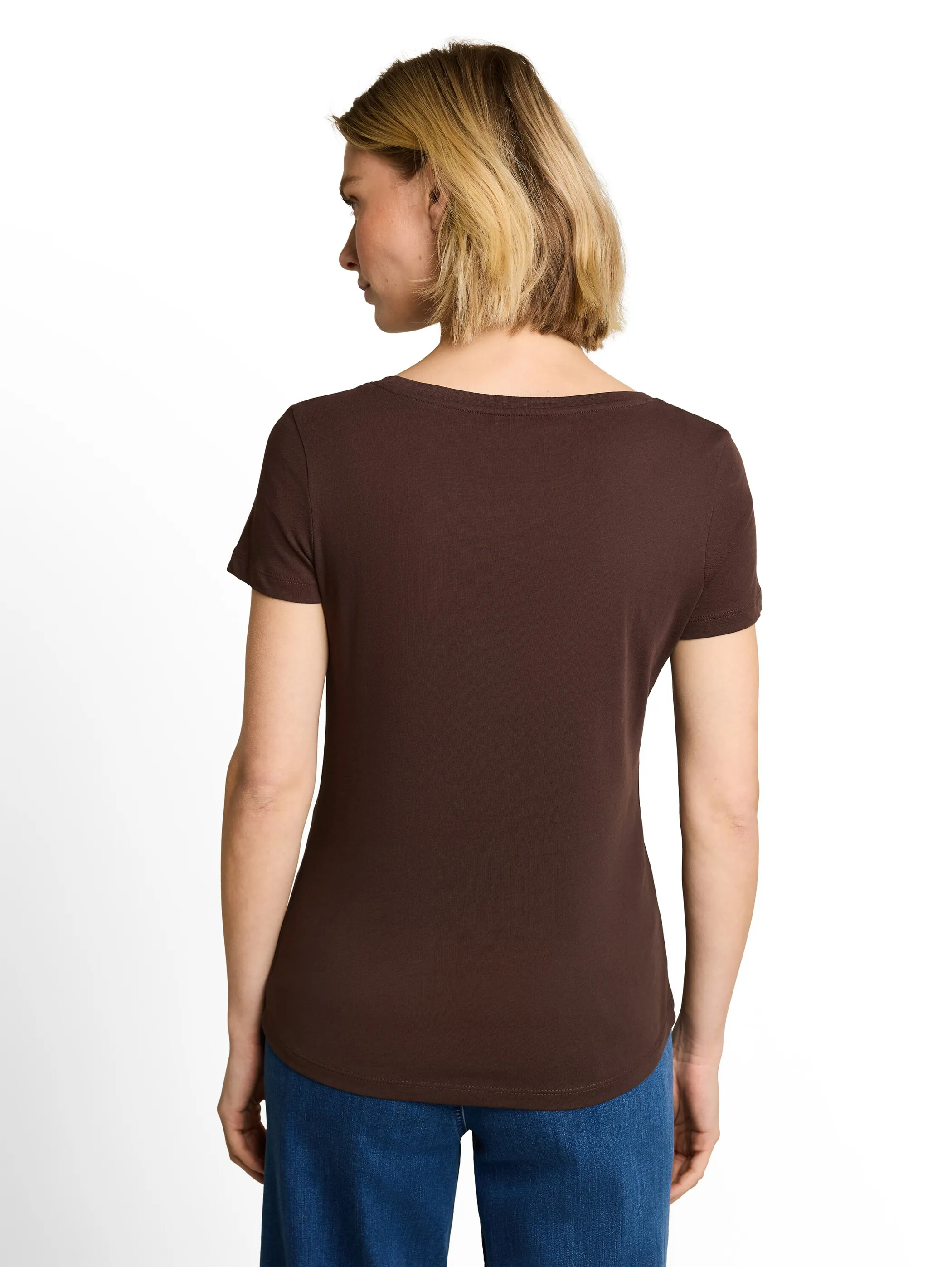 Tom Tailor 1051230 T-Shirt with logo print Braun 926130 13234 2