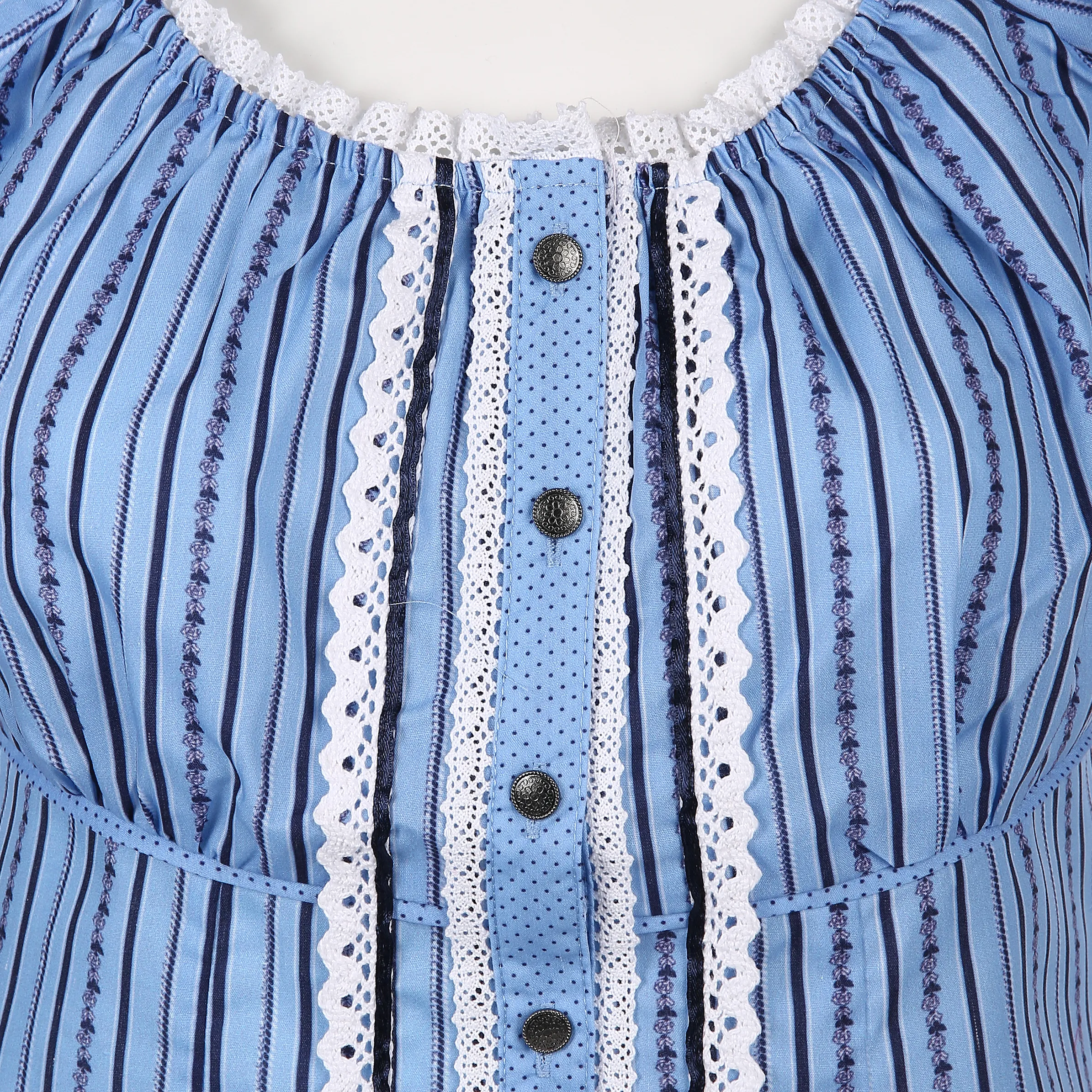 Brandl Tracht Da-Trachtenbluse in Streifende Blau 810309 BLAU GEM. 3 Brandl Tracht Da-Trachtenbluse in Streifende Blau 810309 BLAU GEM. 3