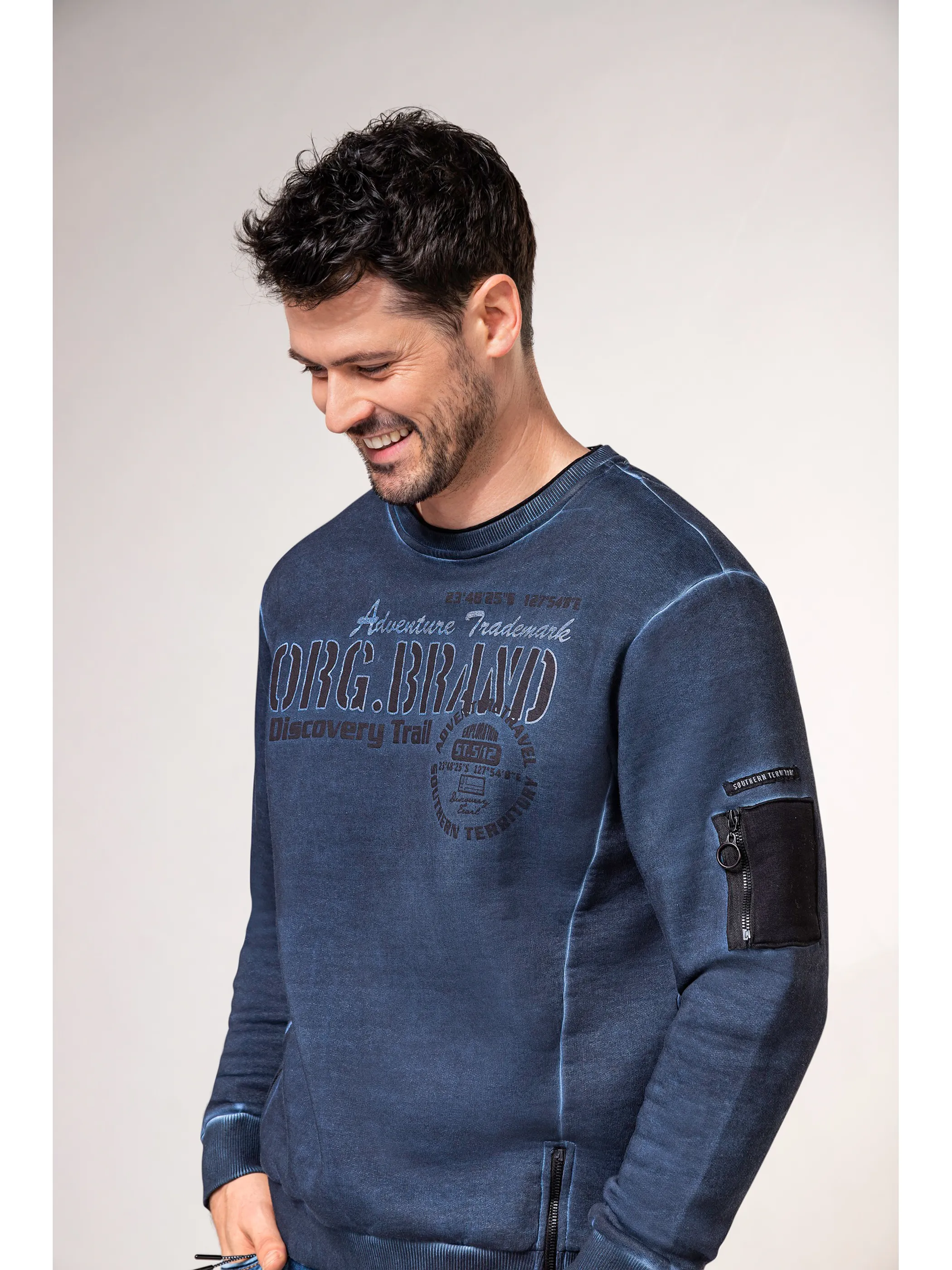 Southern Territory He. Sweatshirt zipper washer Blau 861746 JEANS 4