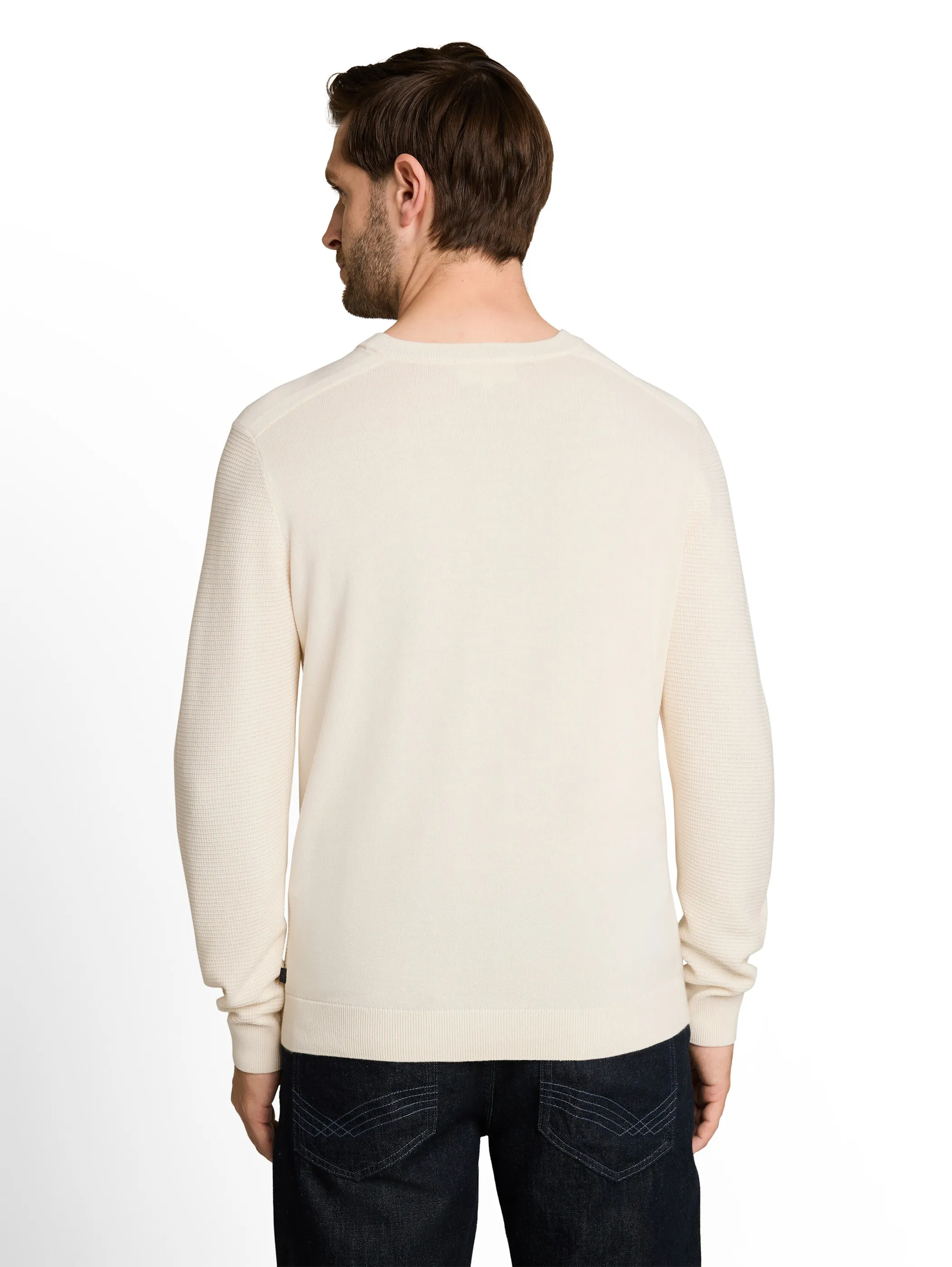 Tom Tailor 1052206 NOS structured crew neck knit Weiß 934243 10348 2