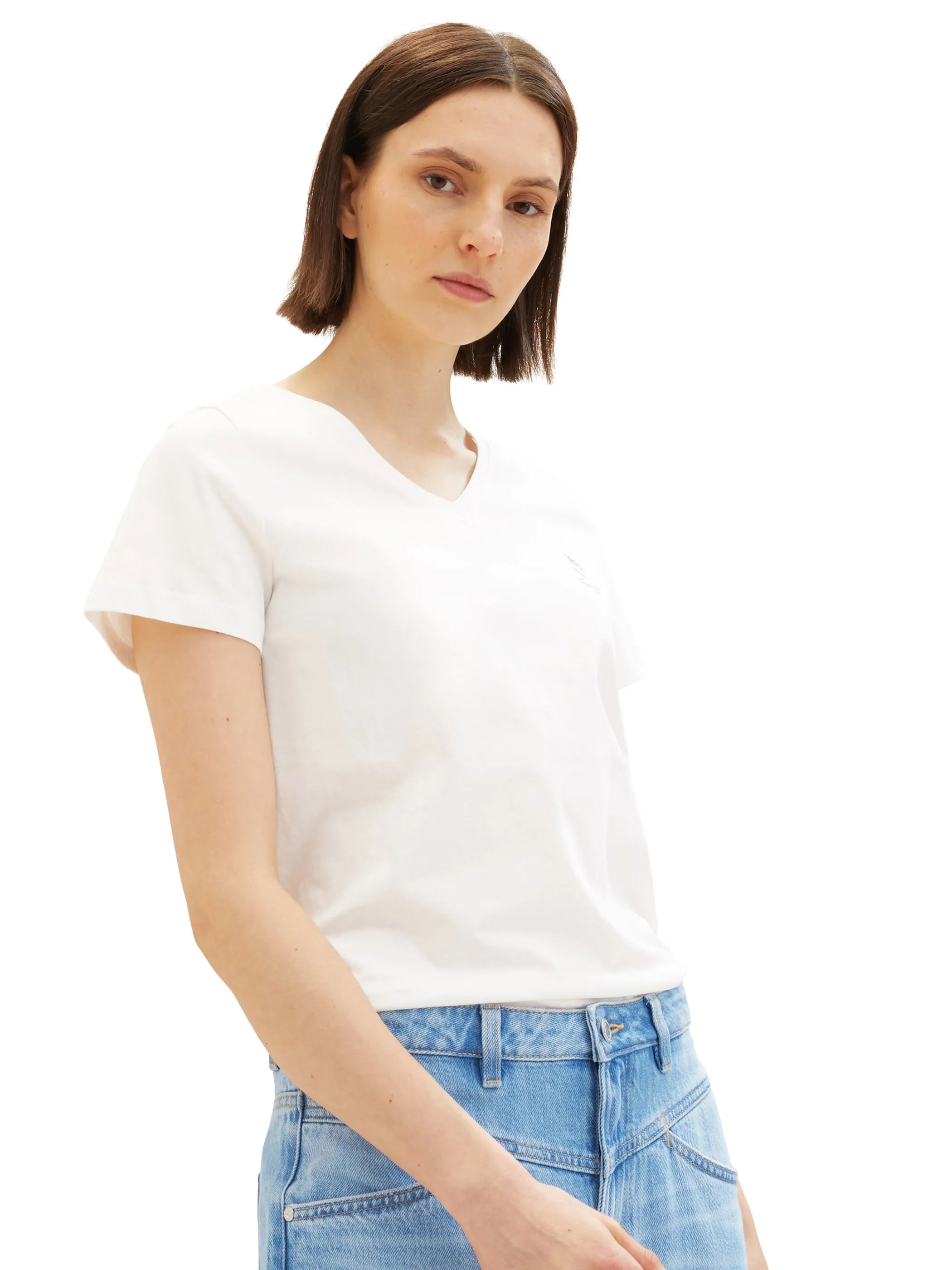 Tom Tailor 1036889 T-shirt v-neck Weiß 880273 10315 3 Tom Tailor 1036889 T-shirt v-neck Weiß 880273 10315 3