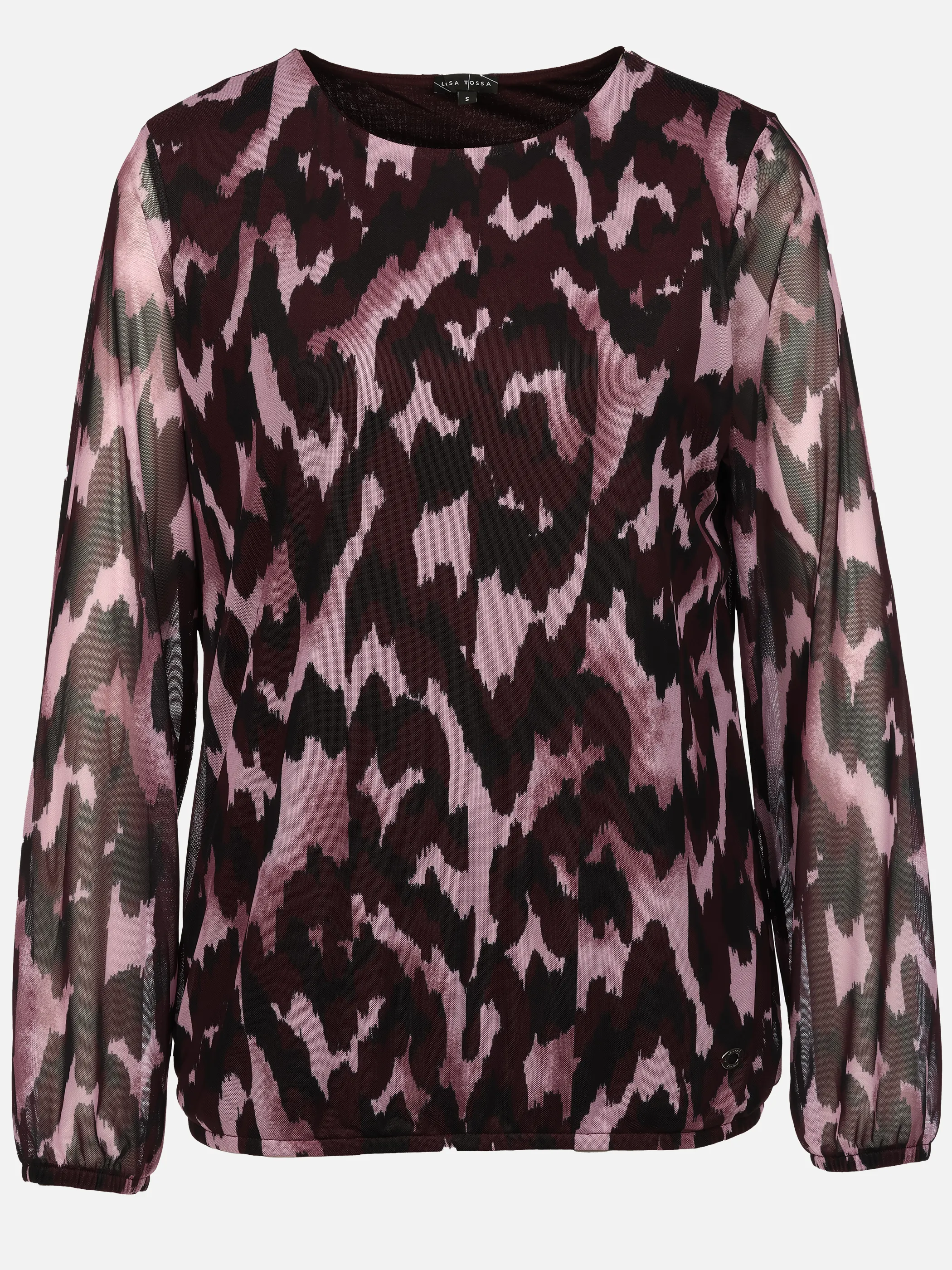 Lisa Tossa Da-Meshshirt m. Print Beige 921073 FUDGE 1