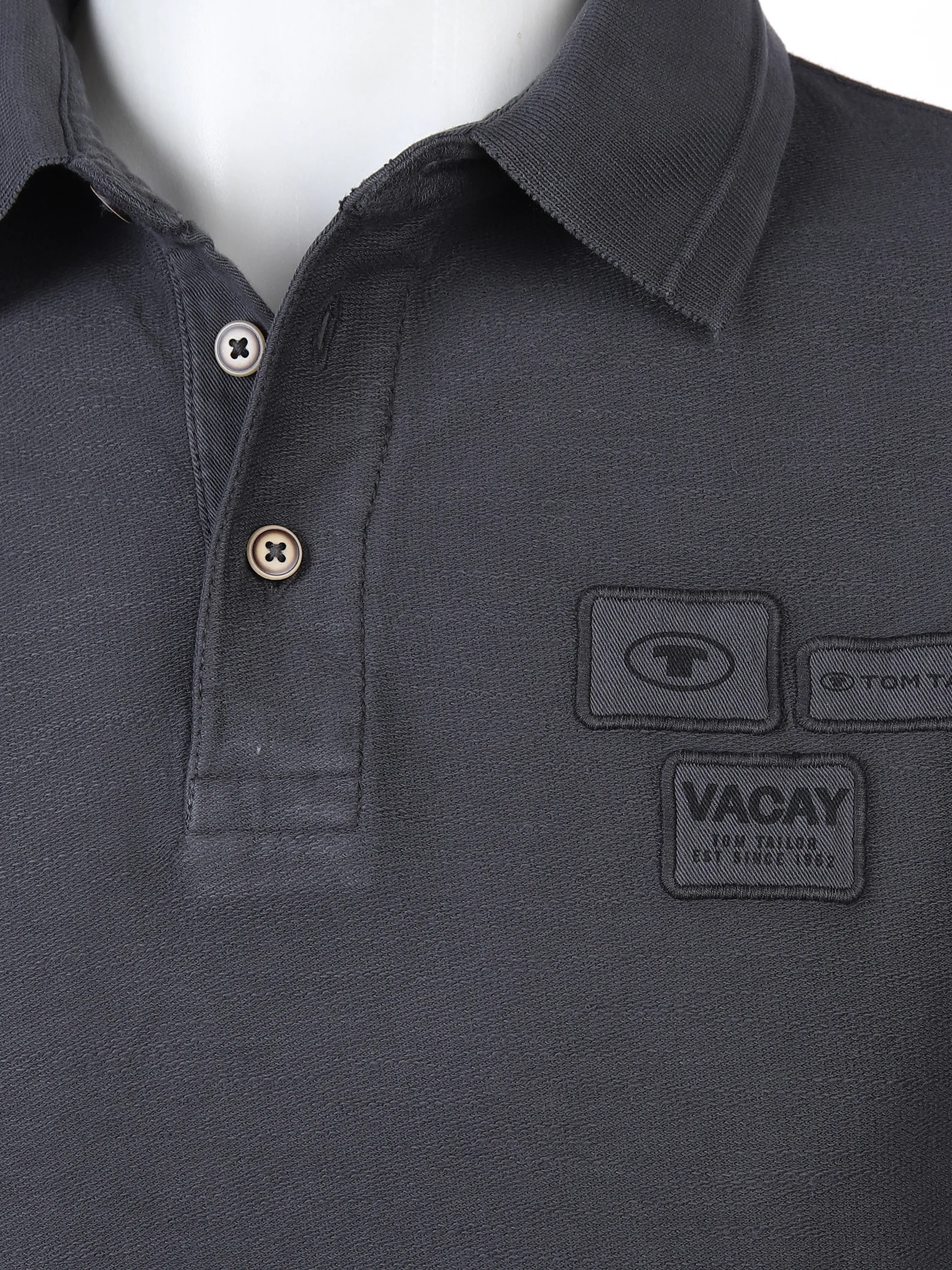 Tom Tailor 1031612 washed polo with detai Schwarz 865782 29999 3