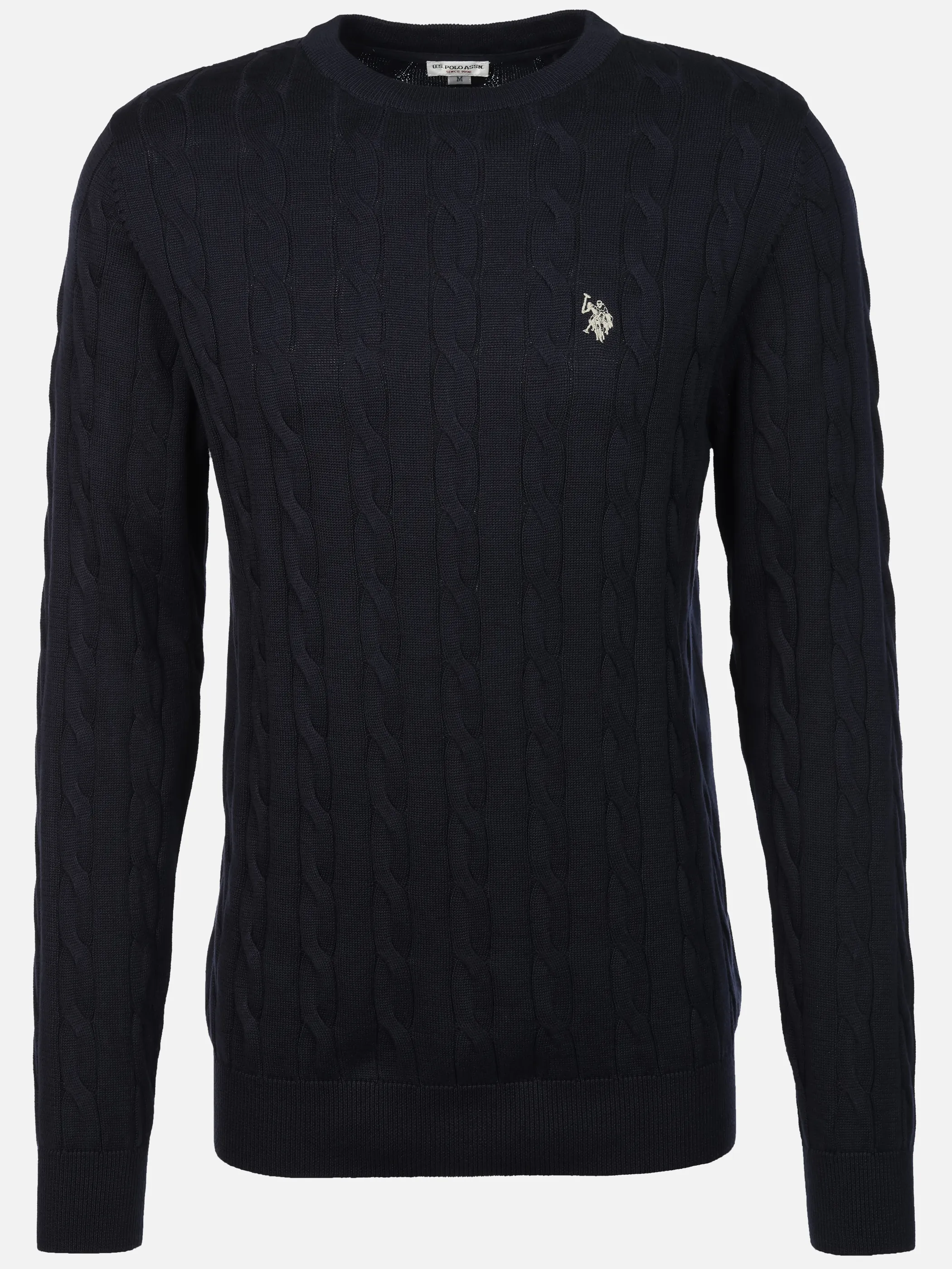 U.S. Polo Assn. Pullover Round Neck Zopfmuster Blau 930971 NAVY 379 1