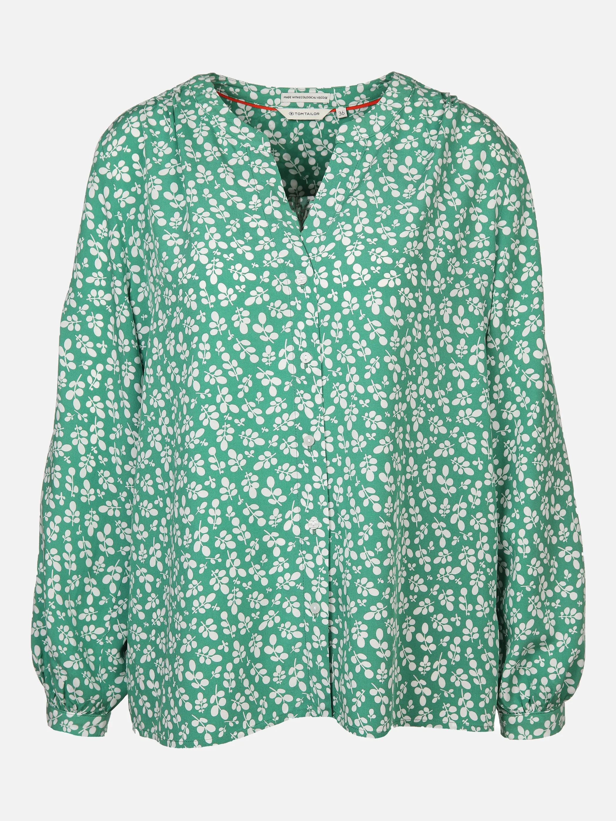 Tom Tailor 1035244 longsleeve blouse prin Grün 874843 31117 1