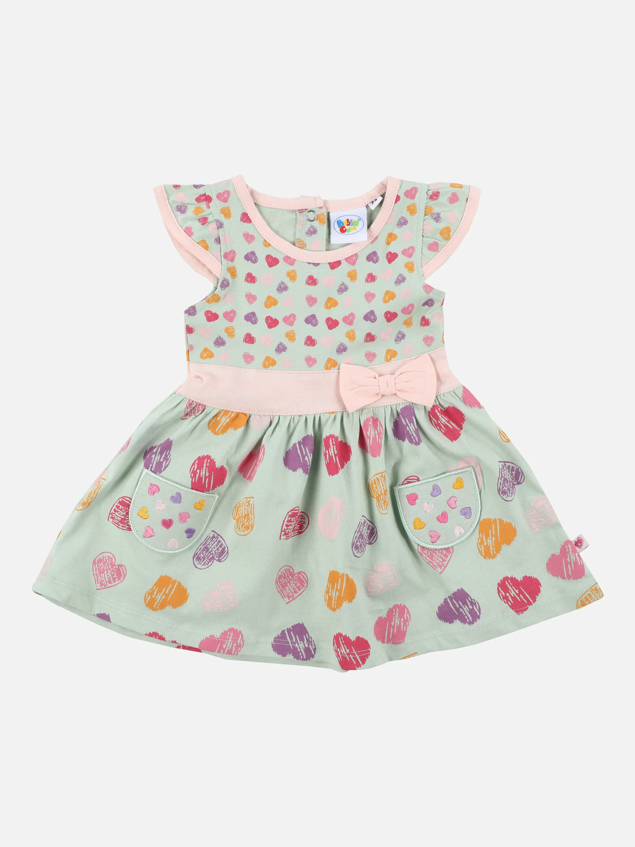Bubble Gum BM Kleid mit Streifen und AOP Grün 875580 GRÜN GEM. 1