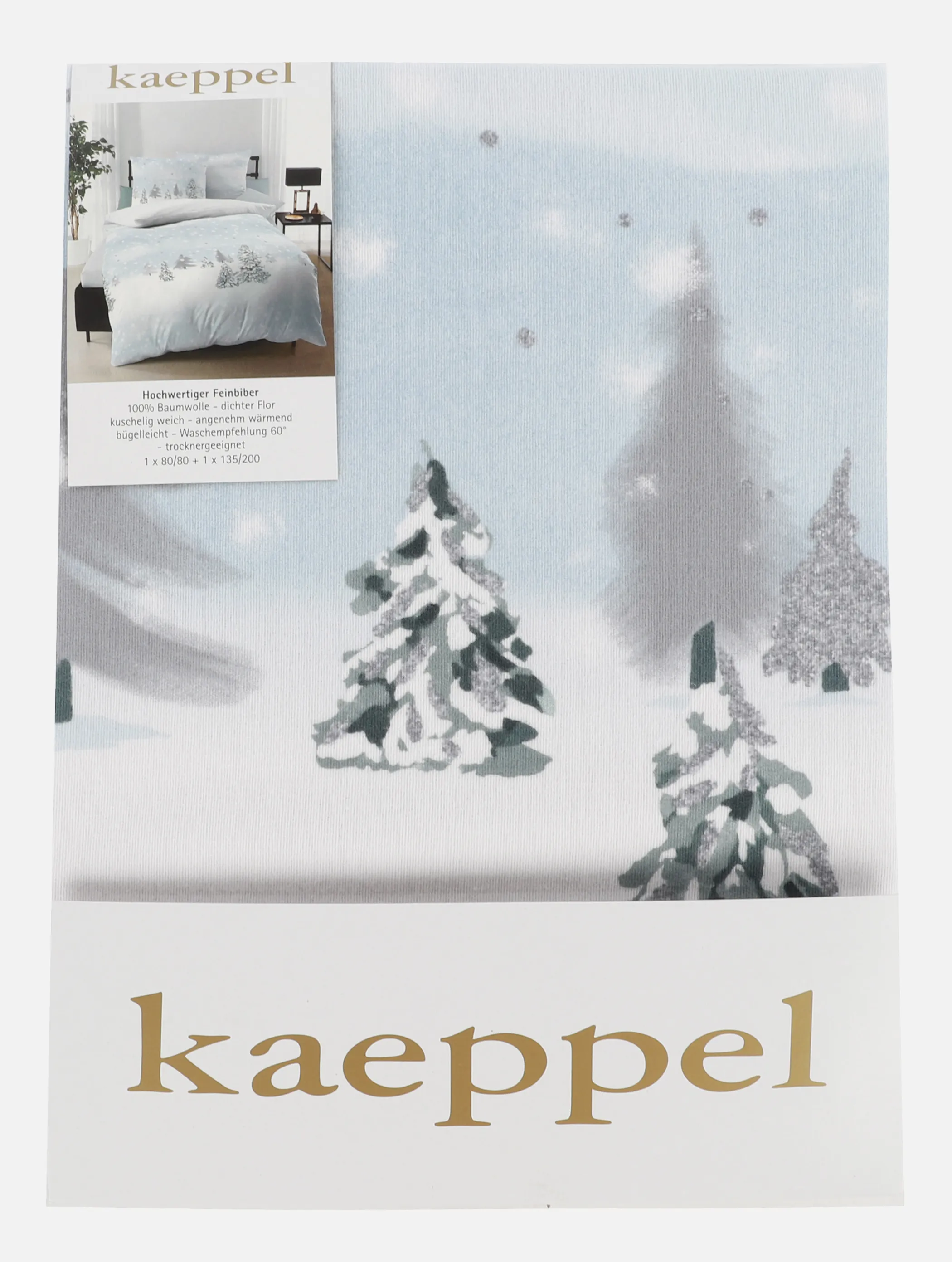 Kaeppel I Feinbiber Bettwäsche Glitzerwa Blau 899765 HELLBLAU 2