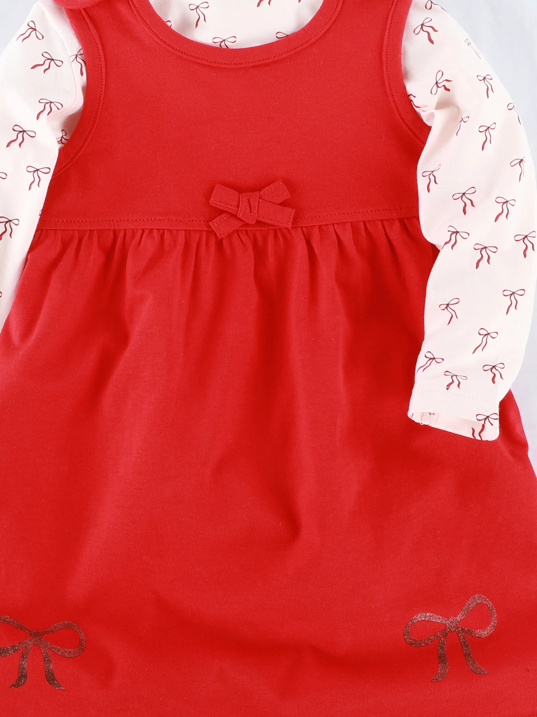 Bubble Gum BM Weihnachtskleid mit Glitter-Schleifen-Print Rot 916320 ROT 3