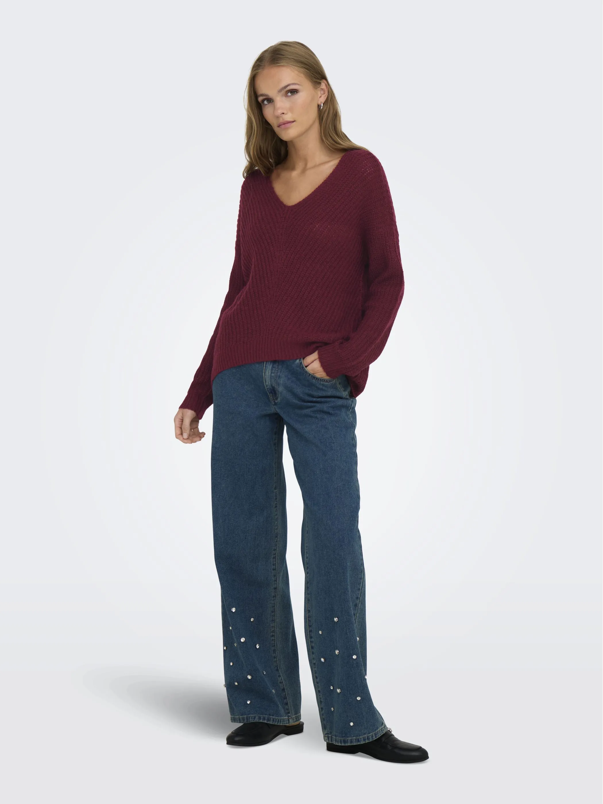 Jacqueline 15208245 JDYNEW MEGAN L/S PULLOVER Rot 847009 182651001 4