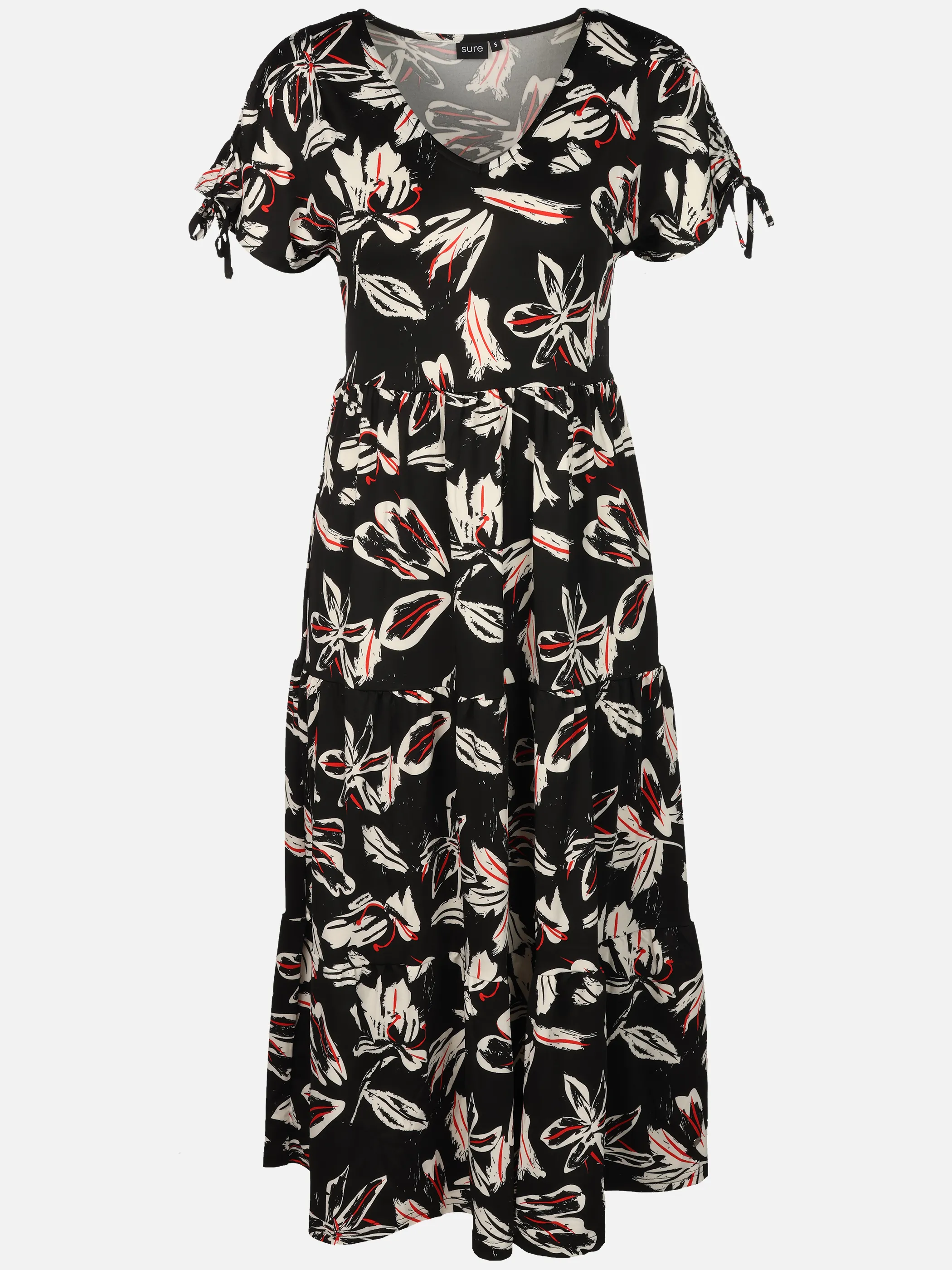 Sure Da-Jersey Kleid m. Print Schwarz 924159 BLACK 1