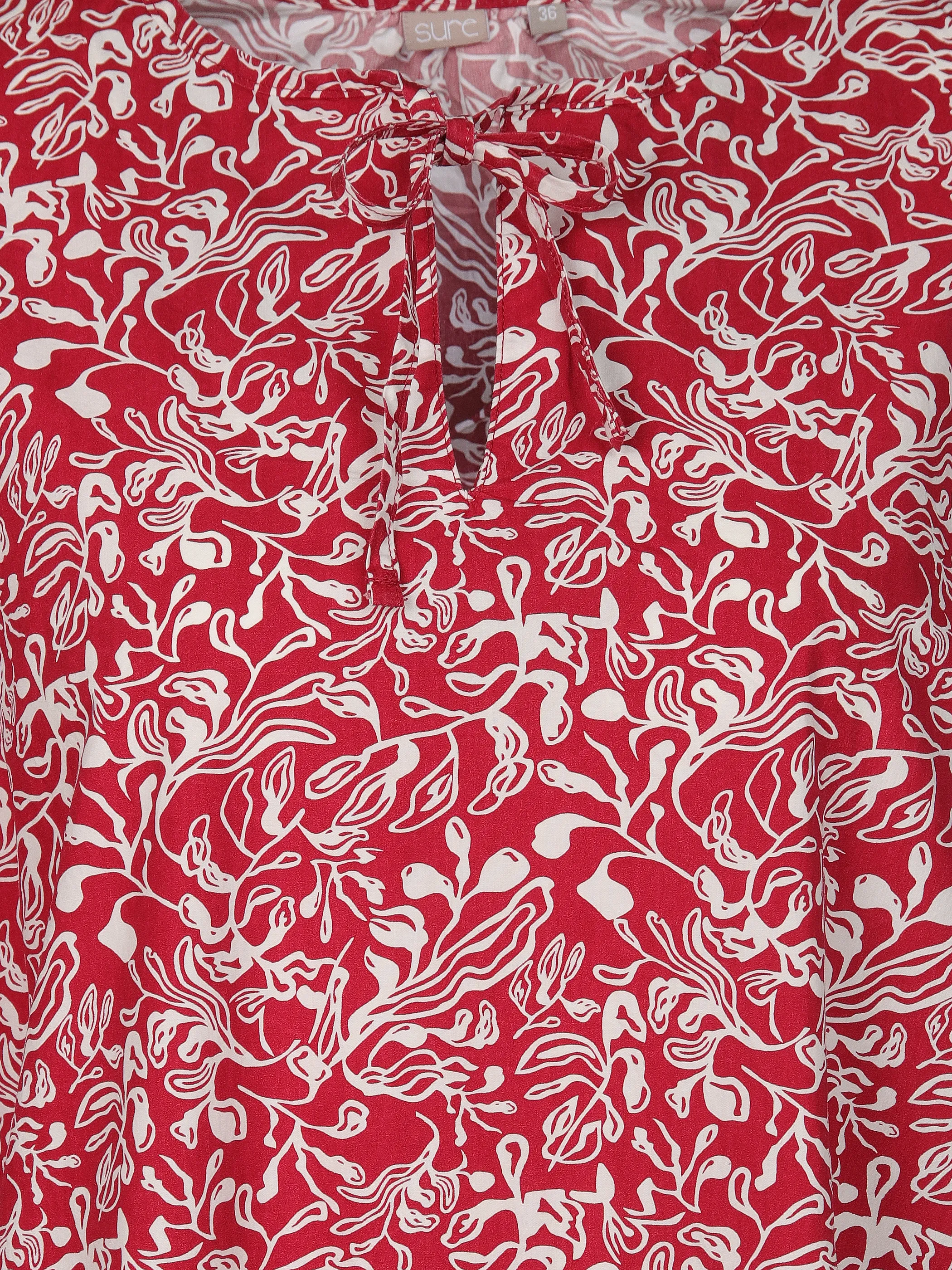 Sure Da-Volantkleid m. Print Rot 905695 BORDEAUX 3