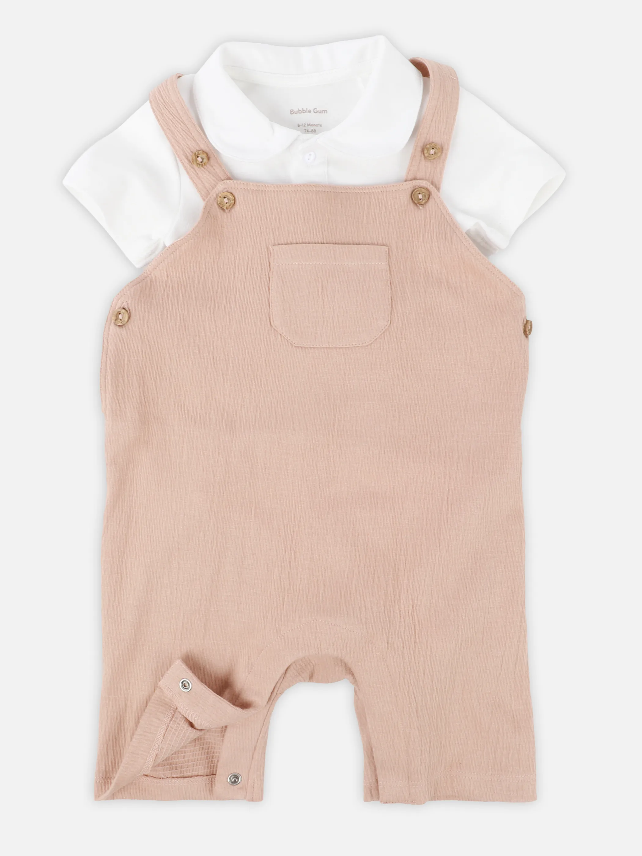 Bubble Gum BJ Zweiteiler braun/weiß Latzhose+Shirt Braun 930343 HELLBRAUN 1