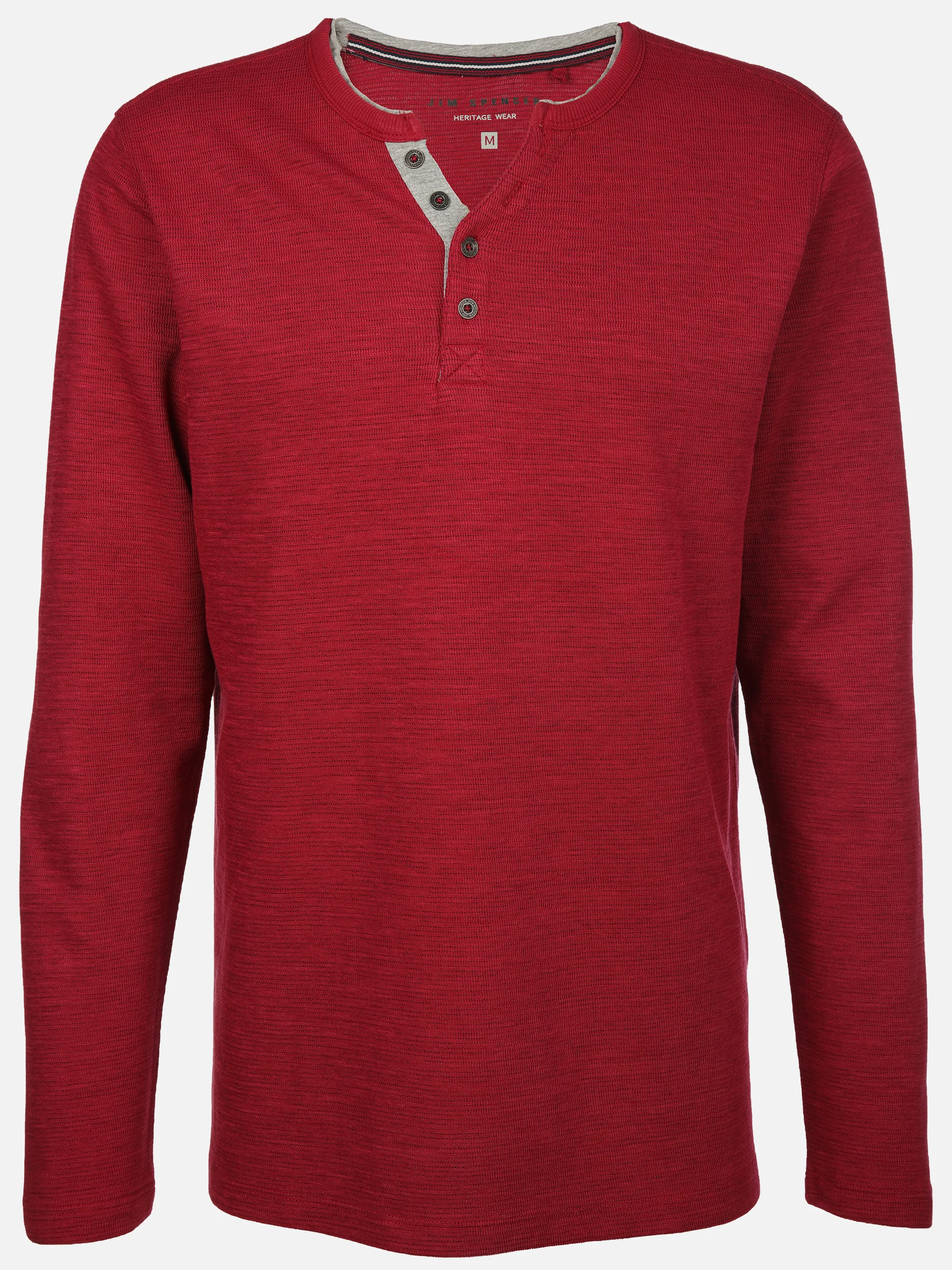 Jim Spencer He. Henleyshirt 1/1 Arm space Rot 898399 RED 1