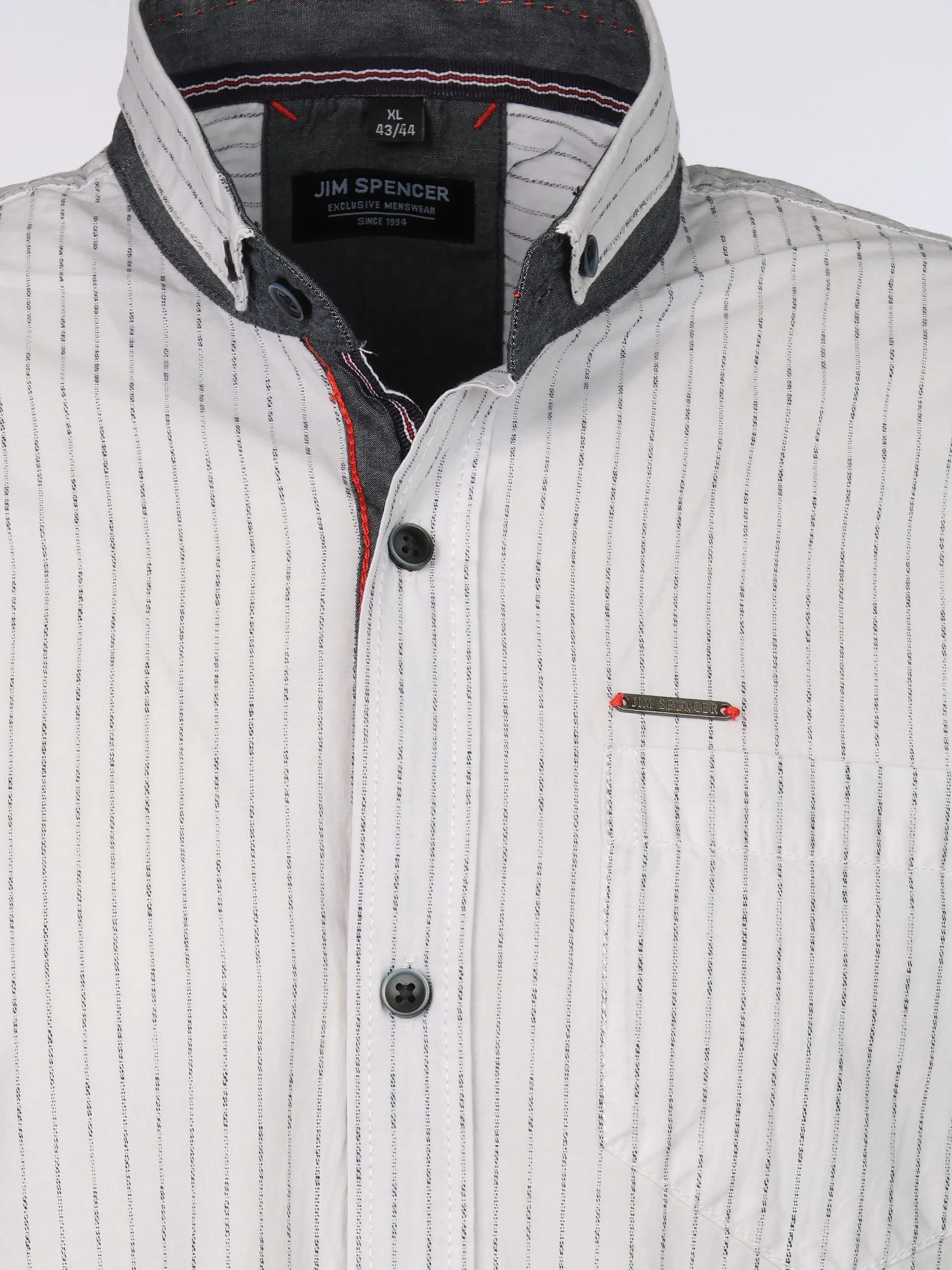 Jim Spencer He. Stehkragenhemd 1/2 Arm Grau 892170 GREY 3