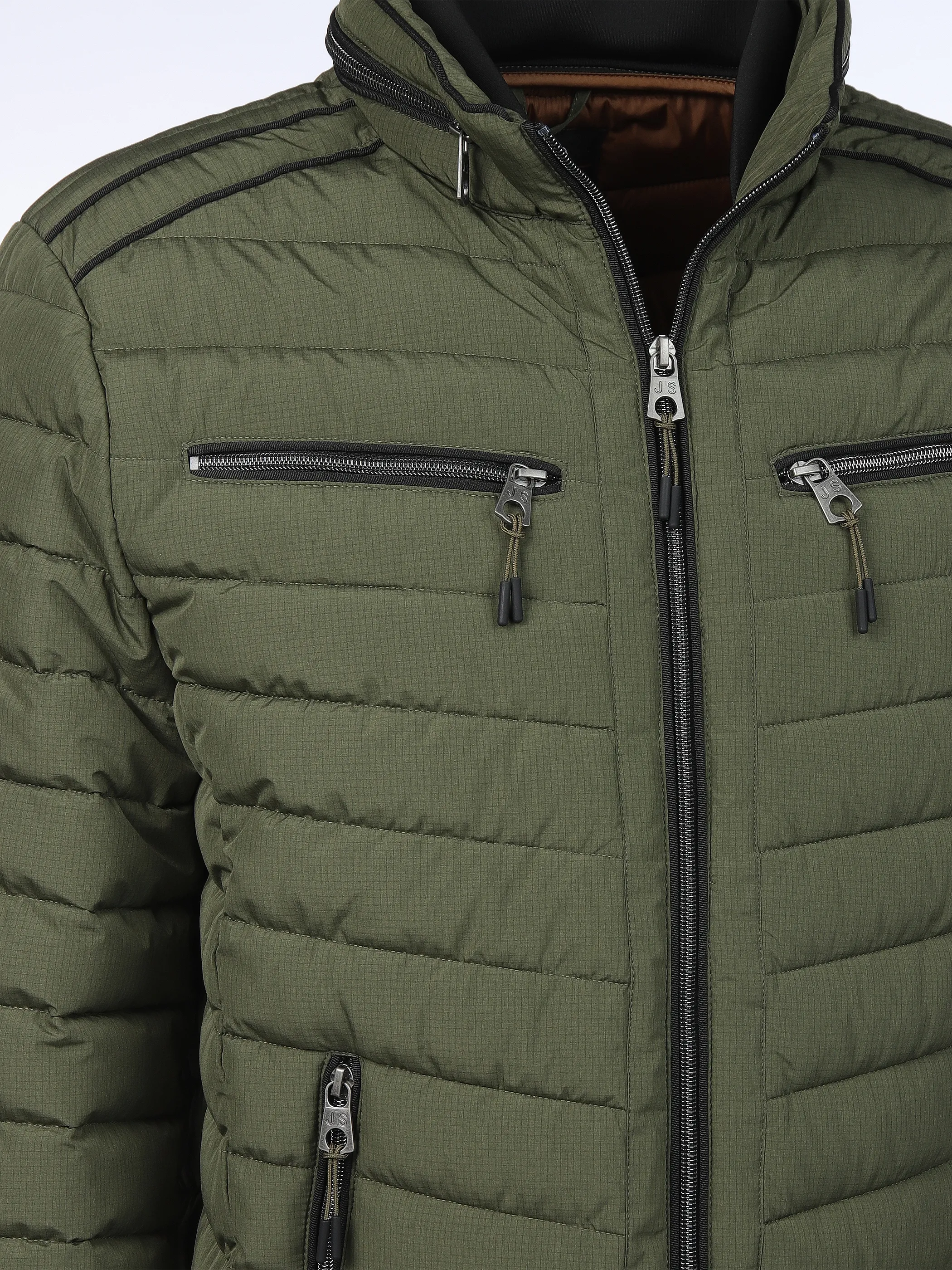 Jim Spencer He. Steppblouson melange scuba Oliv 878837 KHAKI 4