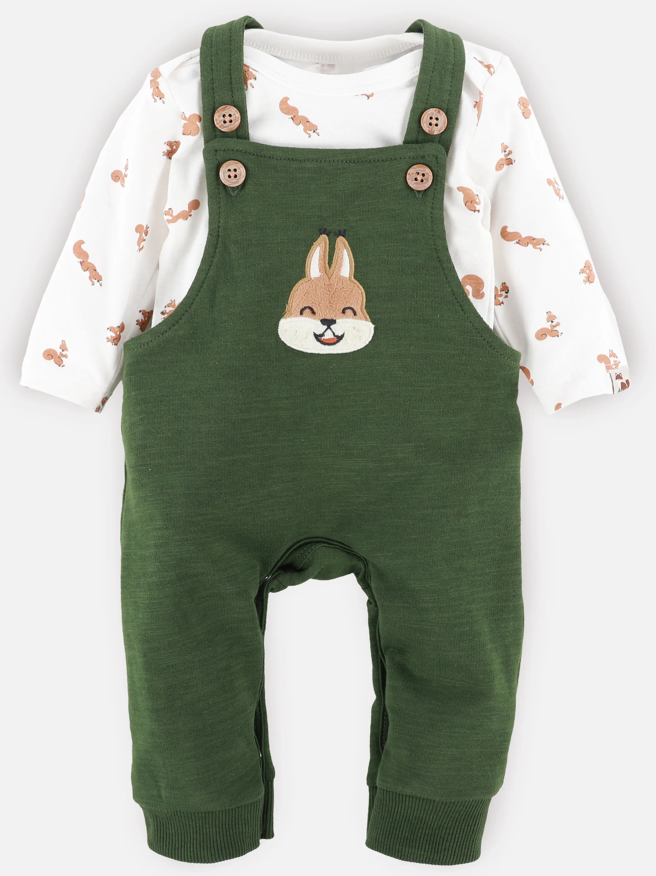 Bubble Gum BJ Romper Set mit Hasen Print AOP in weiß/grün Weiß 913583 WEIß/GRÜN 1