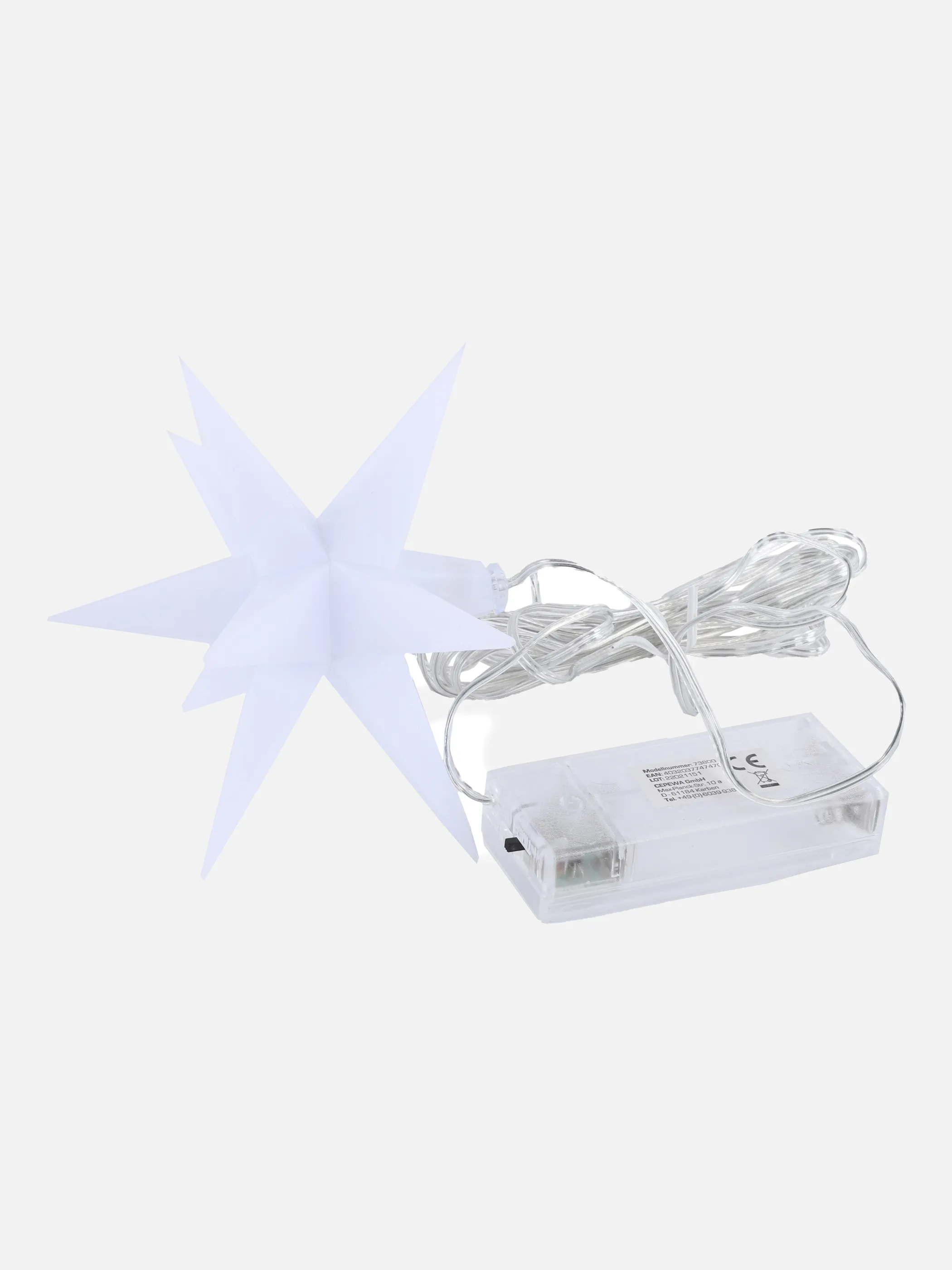 Weihnachten LED 3D Stern m. Timer 11cm Weiß 857146 WEIß 2
