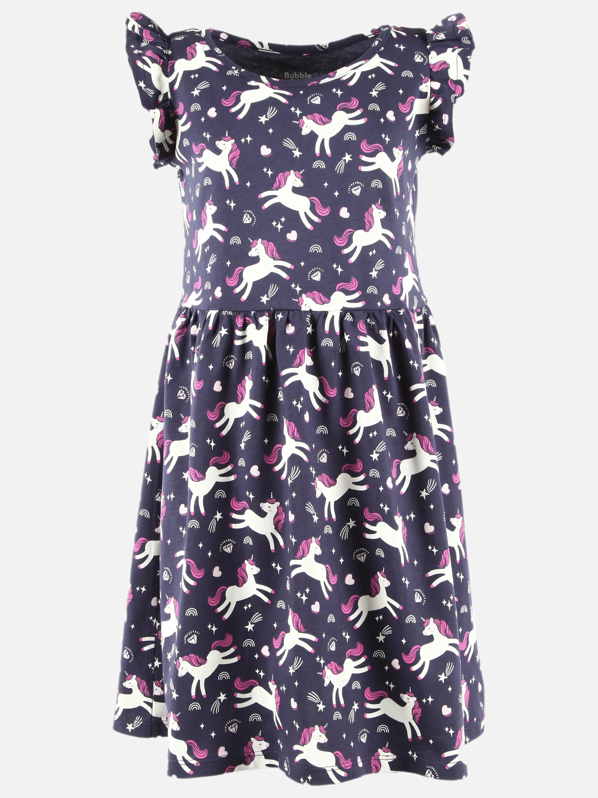 Bubble Gum KM kurzarm Kleid mit Rüschen und versch. AOP´s Marine 907408 NAVY 1