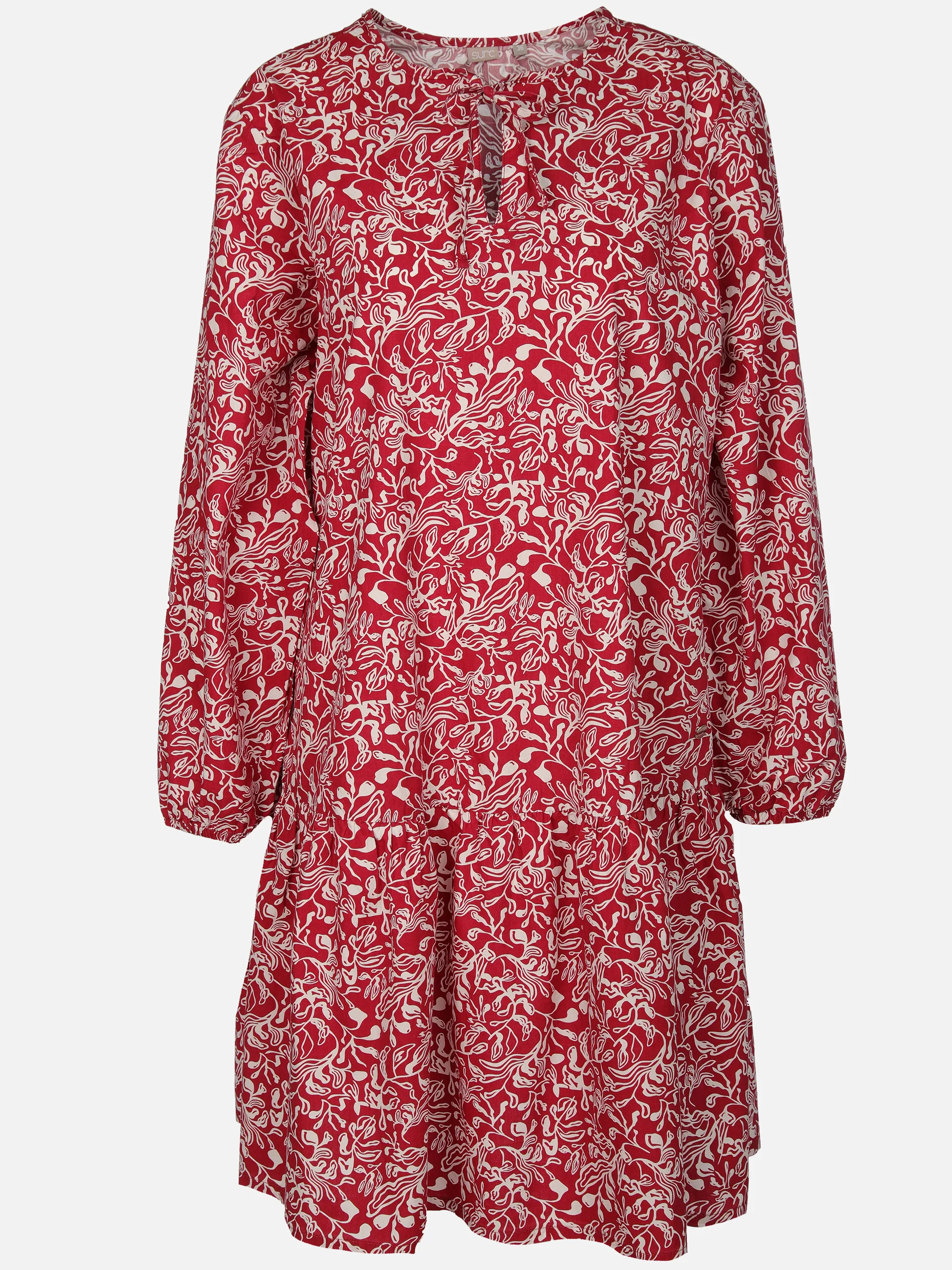 Sure Da-Volantkleid m. Print Rot 905695 BORDEAUX 1