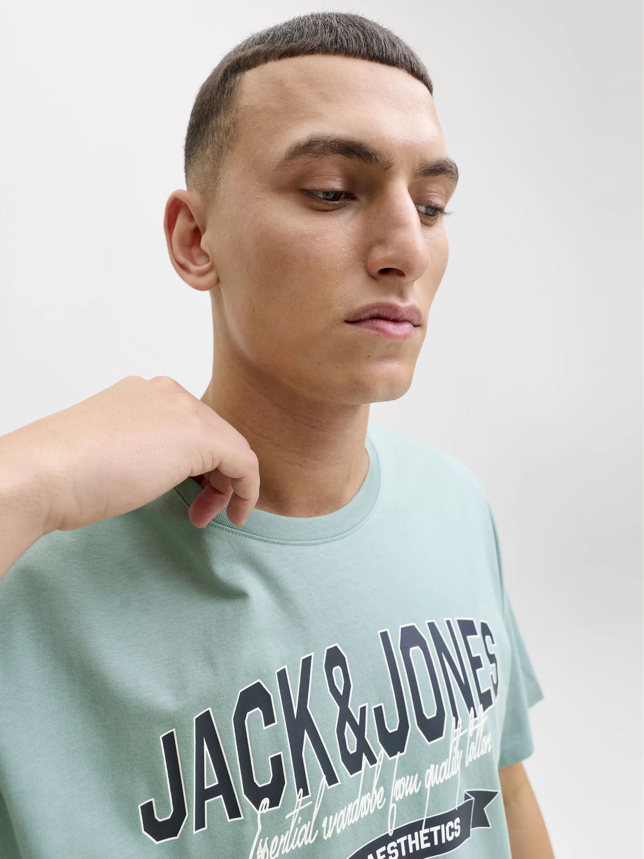 Jack Jones 12288016 JJELOGO TEE SS O-NECK Blau 922267 177556 3