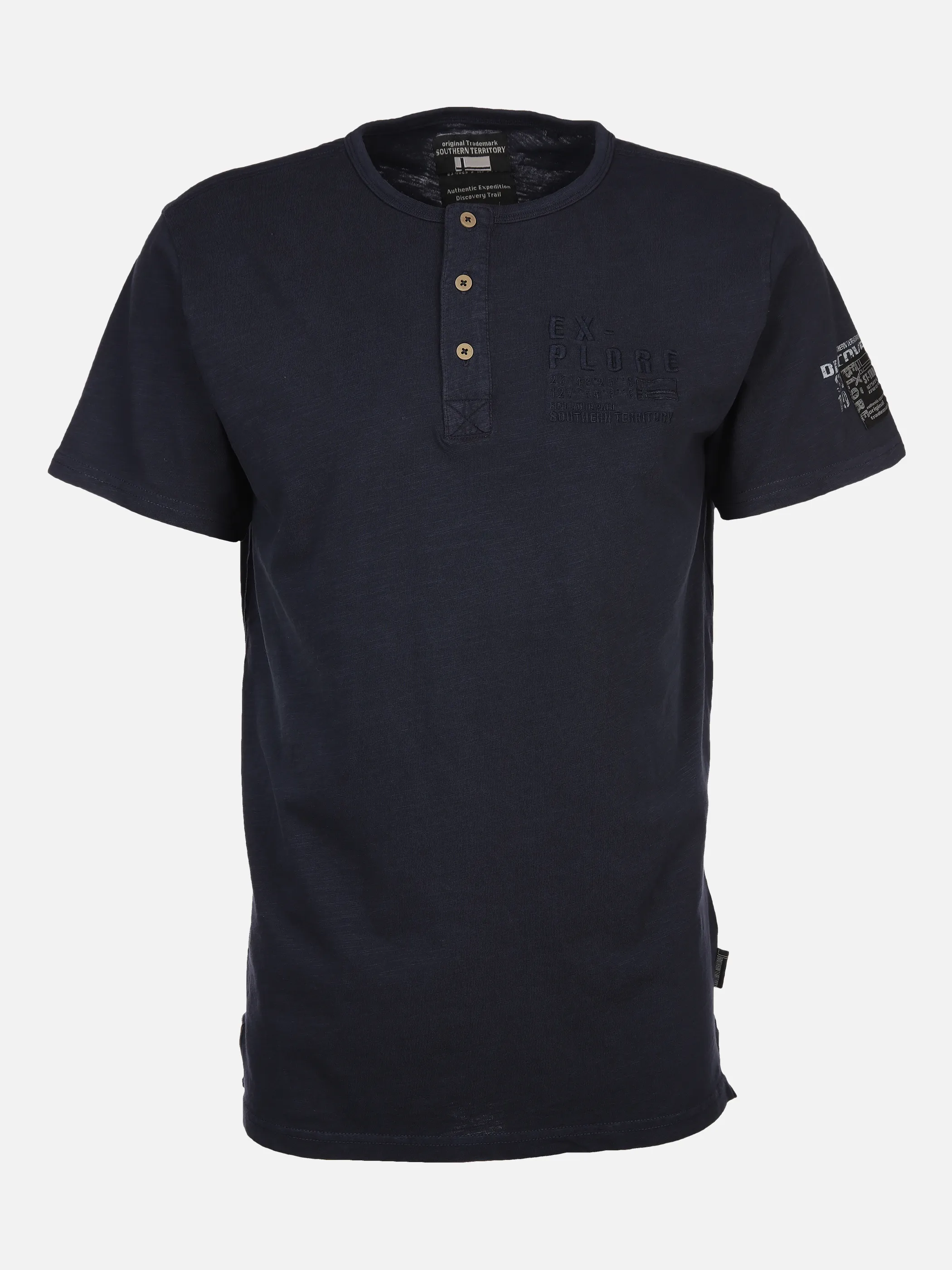 Southern Territory He. Henleyshirt 1/2 Arm washer Blau 878482 NAVY 1