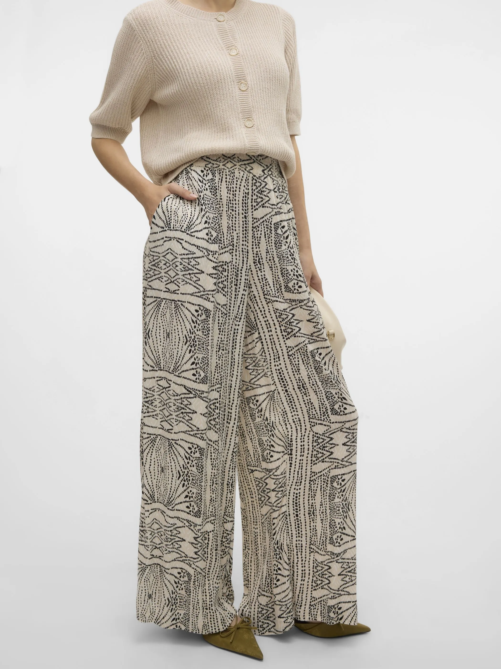 Vero Moda 10282478 VMMENNY HW WIDE PANTS Beige 906267 175626010 3
