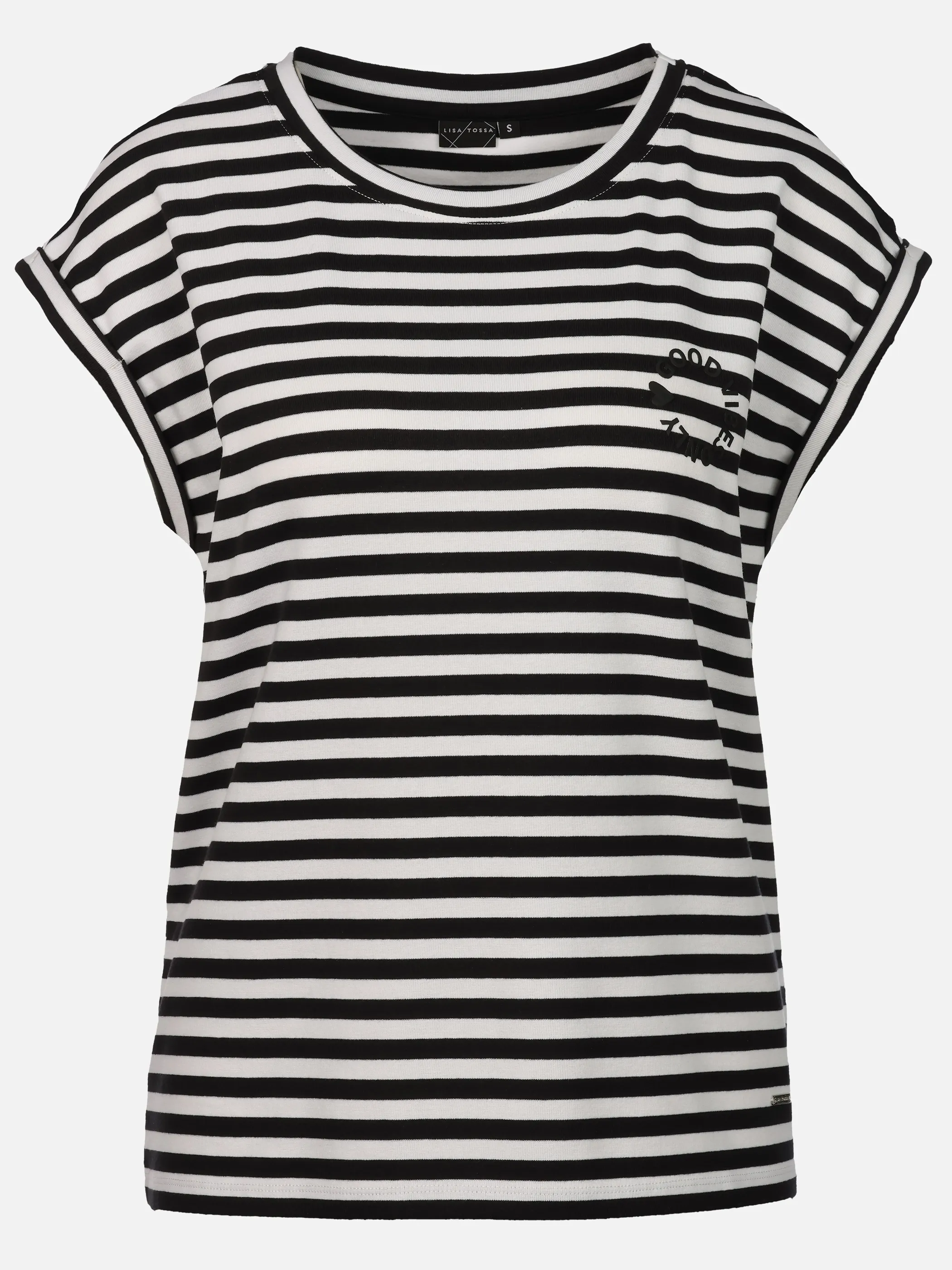 Lisa Tossa Da-T-Shirt, gestreift Schwarz 922250 BLACK 1