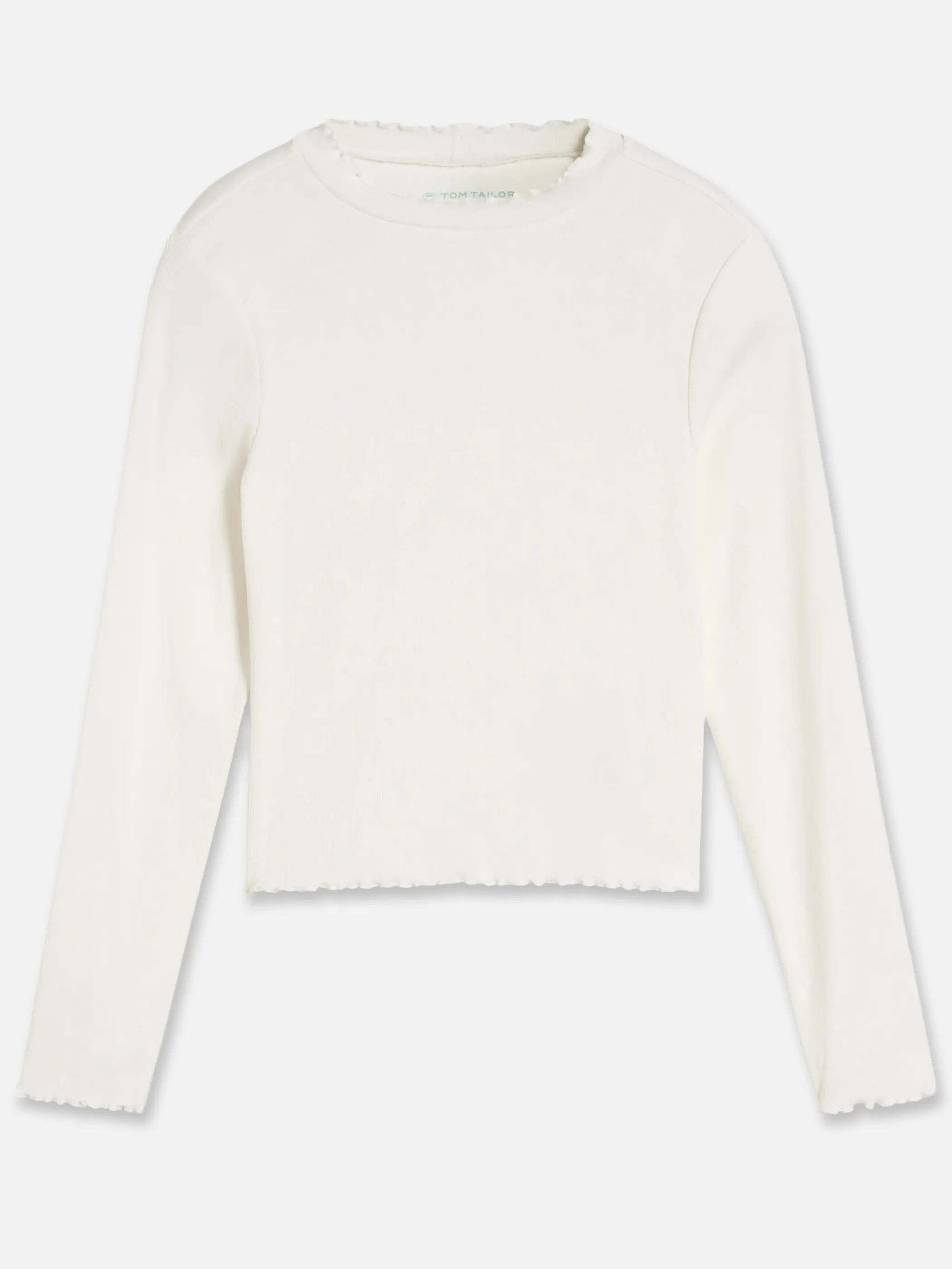 Tom Tailor 1054248 cropped rib longsleeve Weiß 934451 10315 1