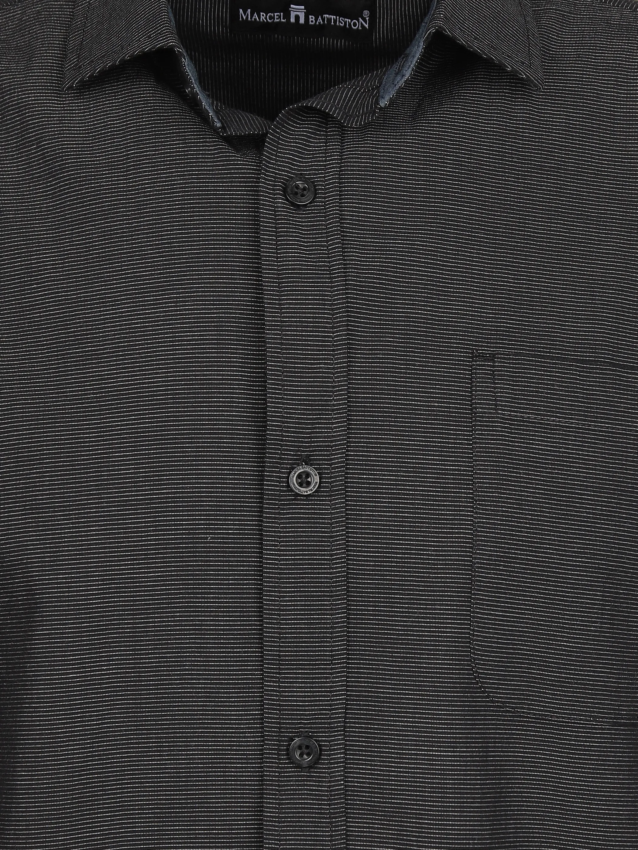 Marcel Battiston He. Freizeithemd 1/2 Arm slub Schwarz 892974 BLACK 3 Marcel Battiston He. Freizeithemd 1/2 Arm slub Schwarz 892974 BLACK 3