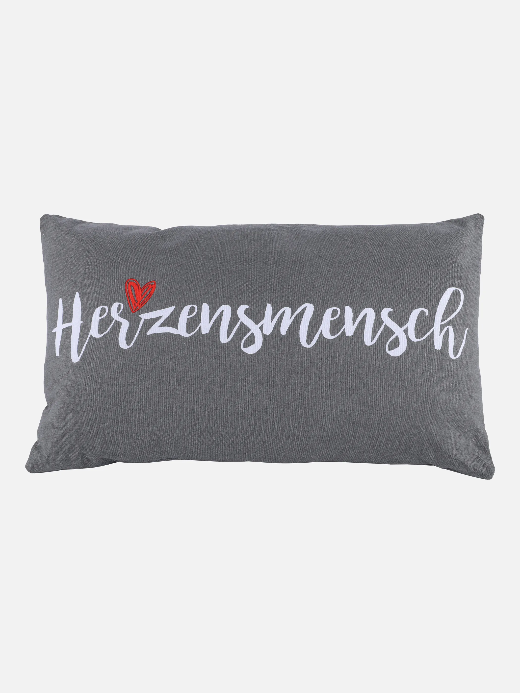 Deko Artikel Kissen Herzensmensch 50x30cm Grau 865184 GRAU 1