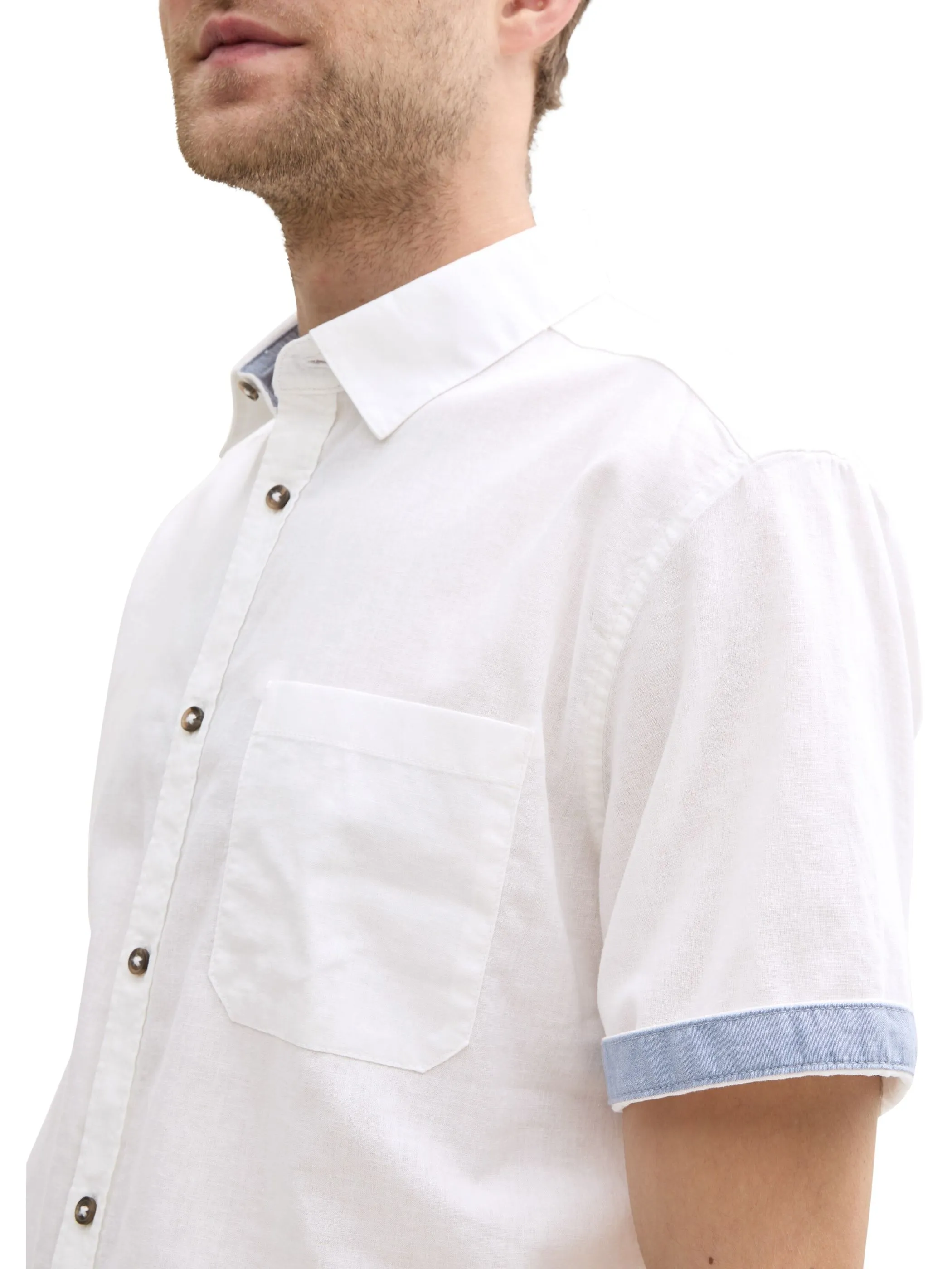 Tom Tailor 1045098 NOS cotton linen shirt Weiß 905890 20000 4