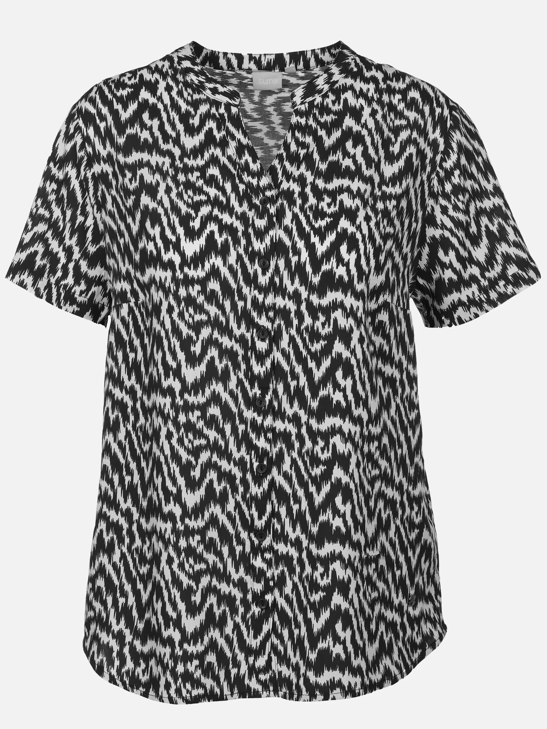 Sure Da-Bluse m. Print 1/2 Arm Schwarz 922826 BLACK 1