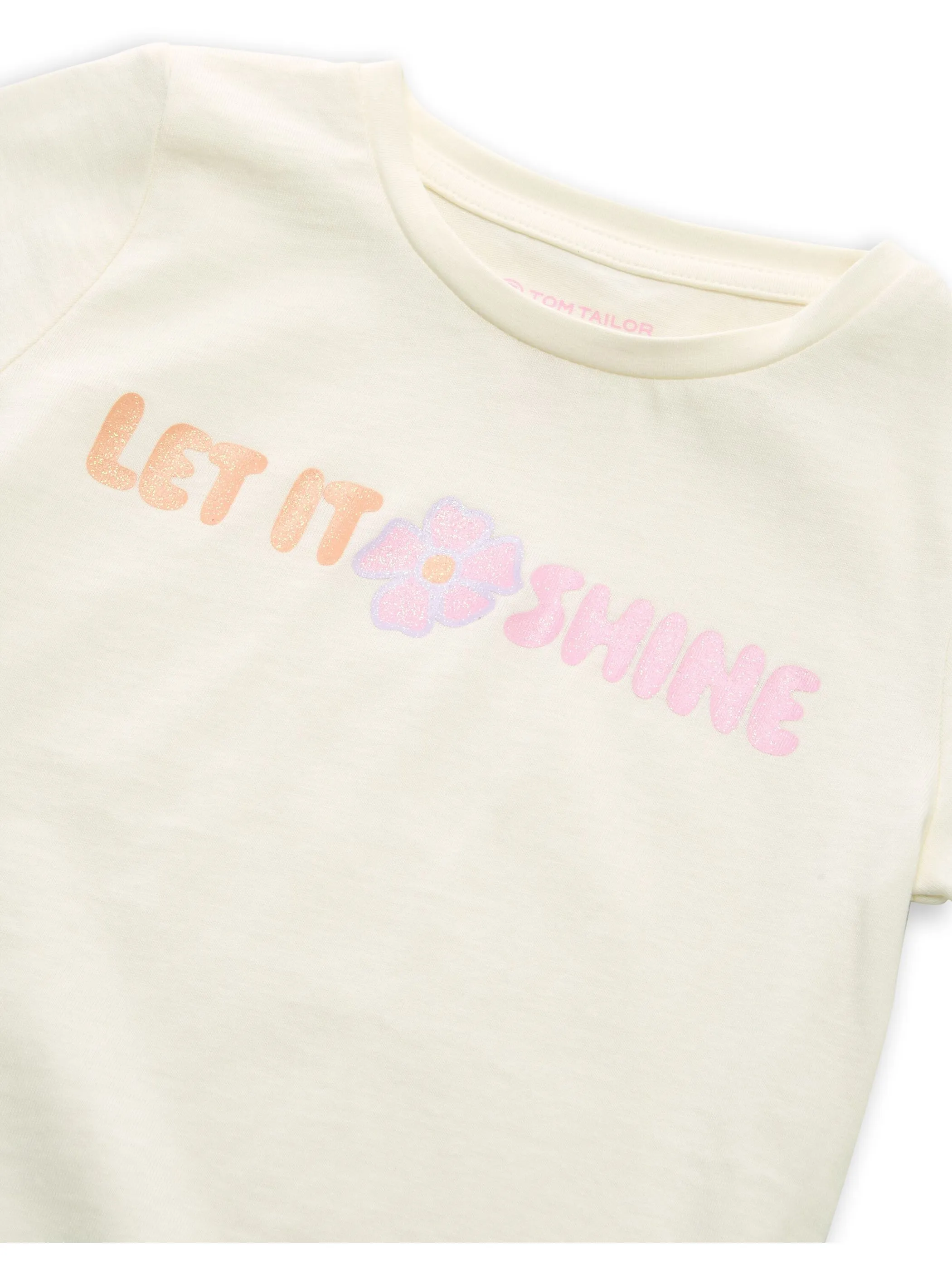Tom Tailor 1049914 glitter print t-shirt Weiß 927843 12906 3