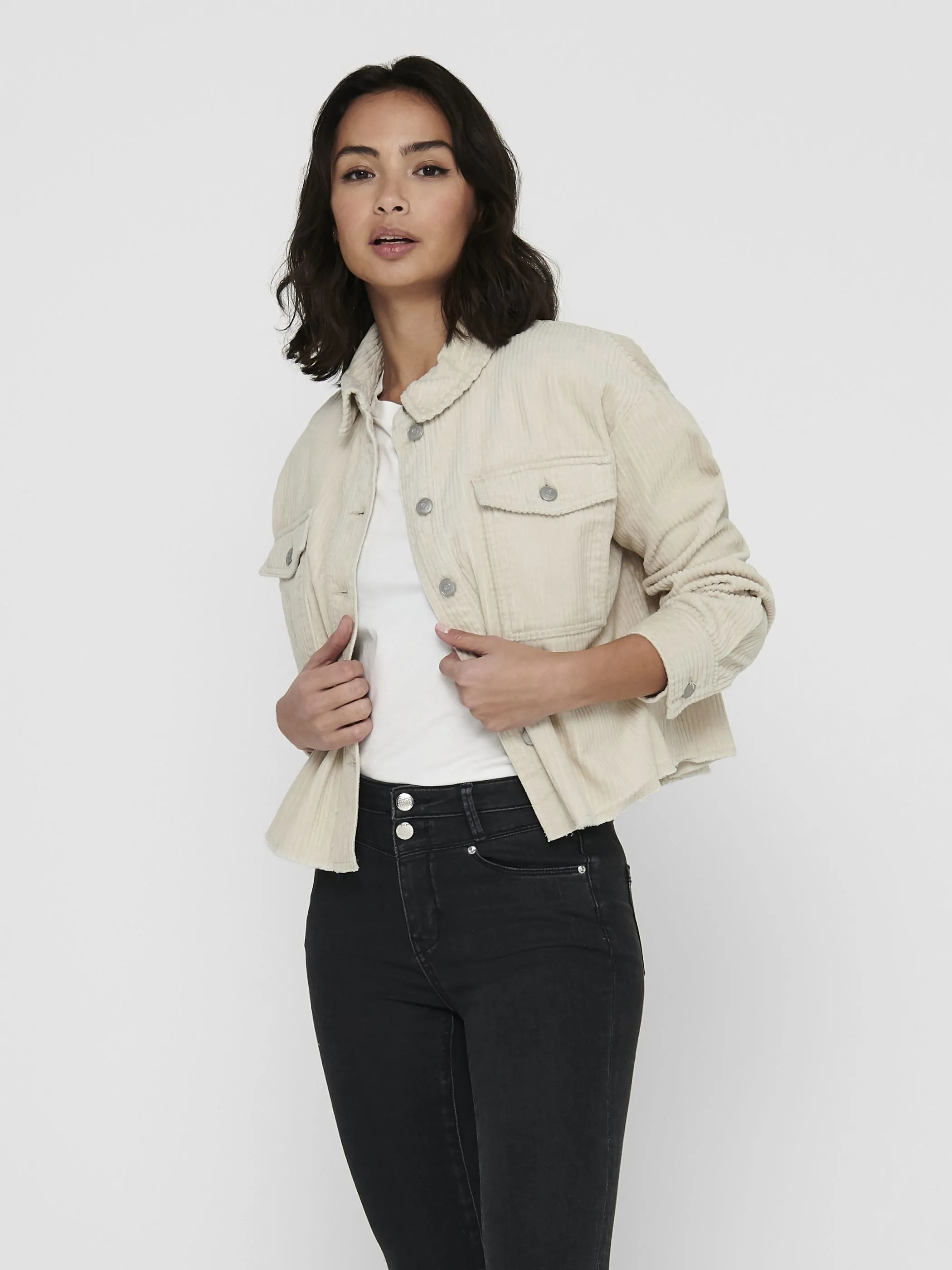Only 15222456 ONLMARINA-ENY LIFE L/S CORD JACKET Beige 913013 189959 1