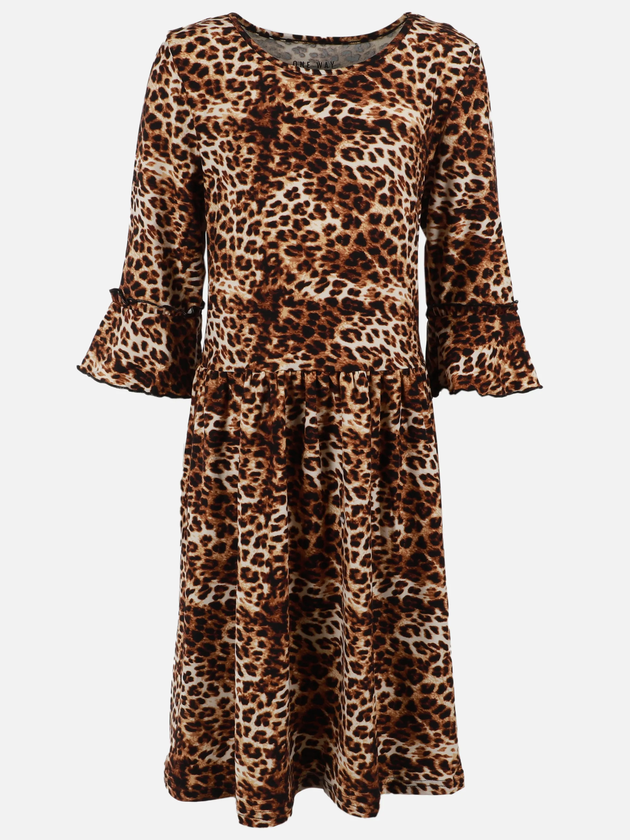 One Way JM Kleid mit Blumen/Leoparden AOP Braun 905847 BRAUN 1