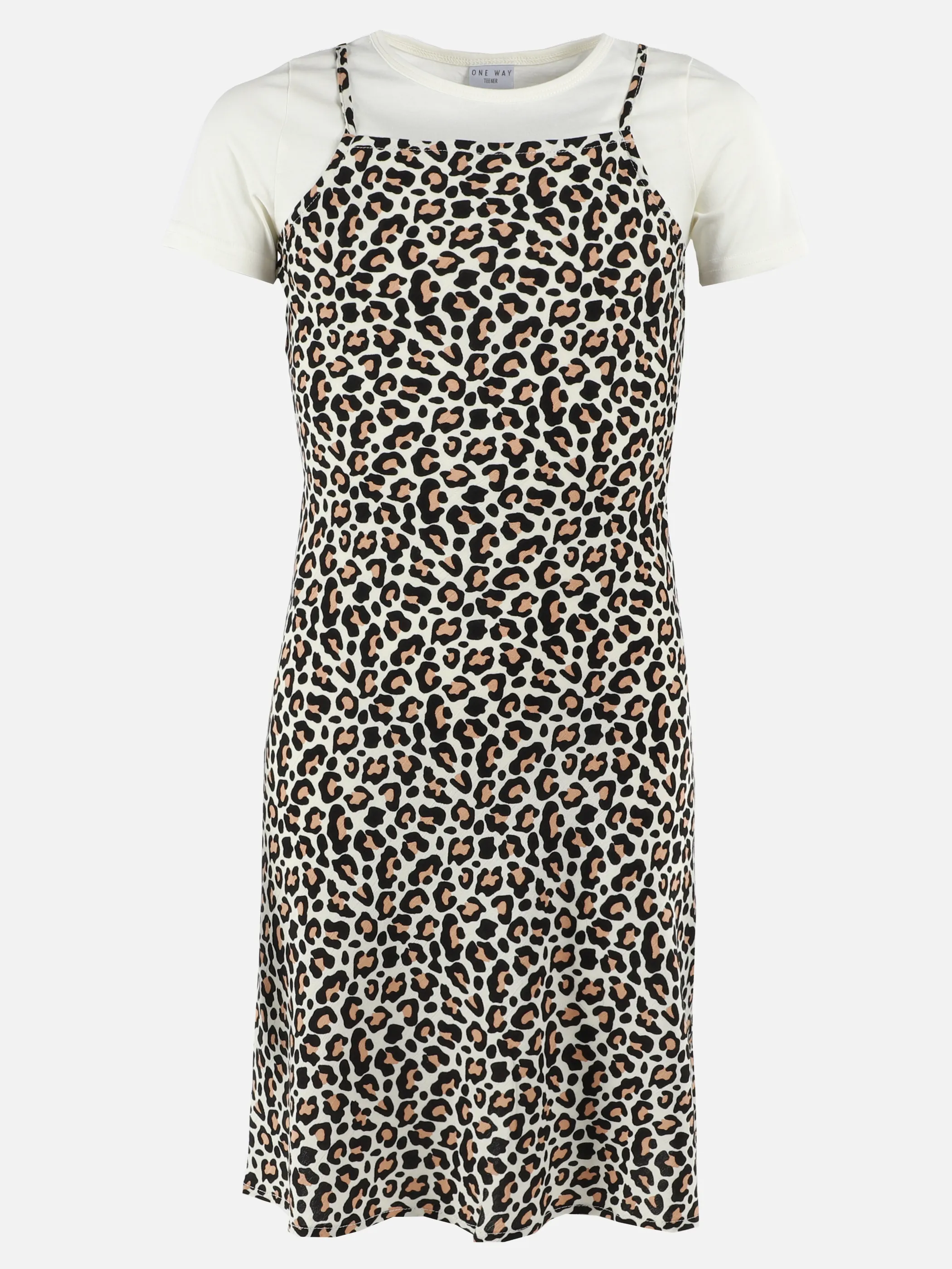 One Way TG 2pcs Set T-Shirt weiß + Kleid leo AOP in Braun Braun 921874 BRAUN 1