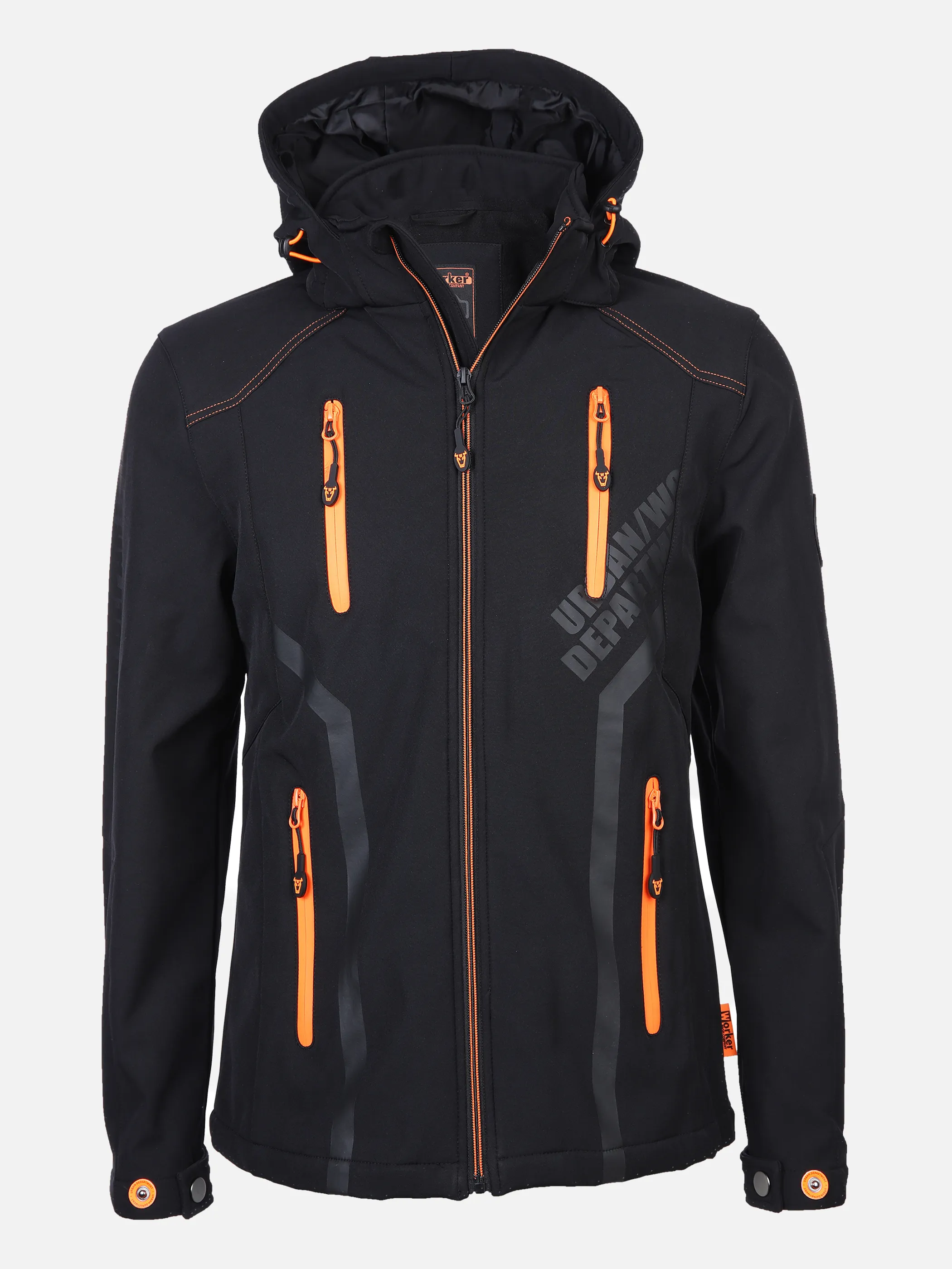 Worker He. Softshelljacke Kapuze Schwarz 848400 BLACK/ORAN 1 Worker He. Softshelljacke Kapuze Schwarz 848400 BLACK/ORAN 1