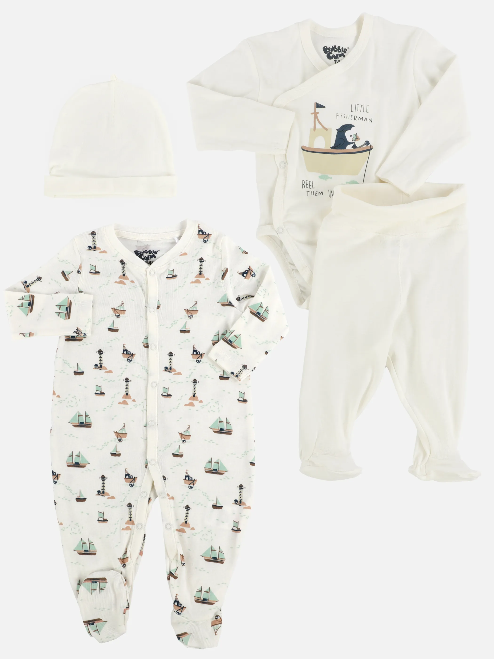 Bubble Gum BU 4-teiliges Set in weiß mit AOP Weiß 902078 WEIß 1 Bubble Gum BU 4-teiliges Set in weiß mit AOP Weiß 902078 WEIß 1