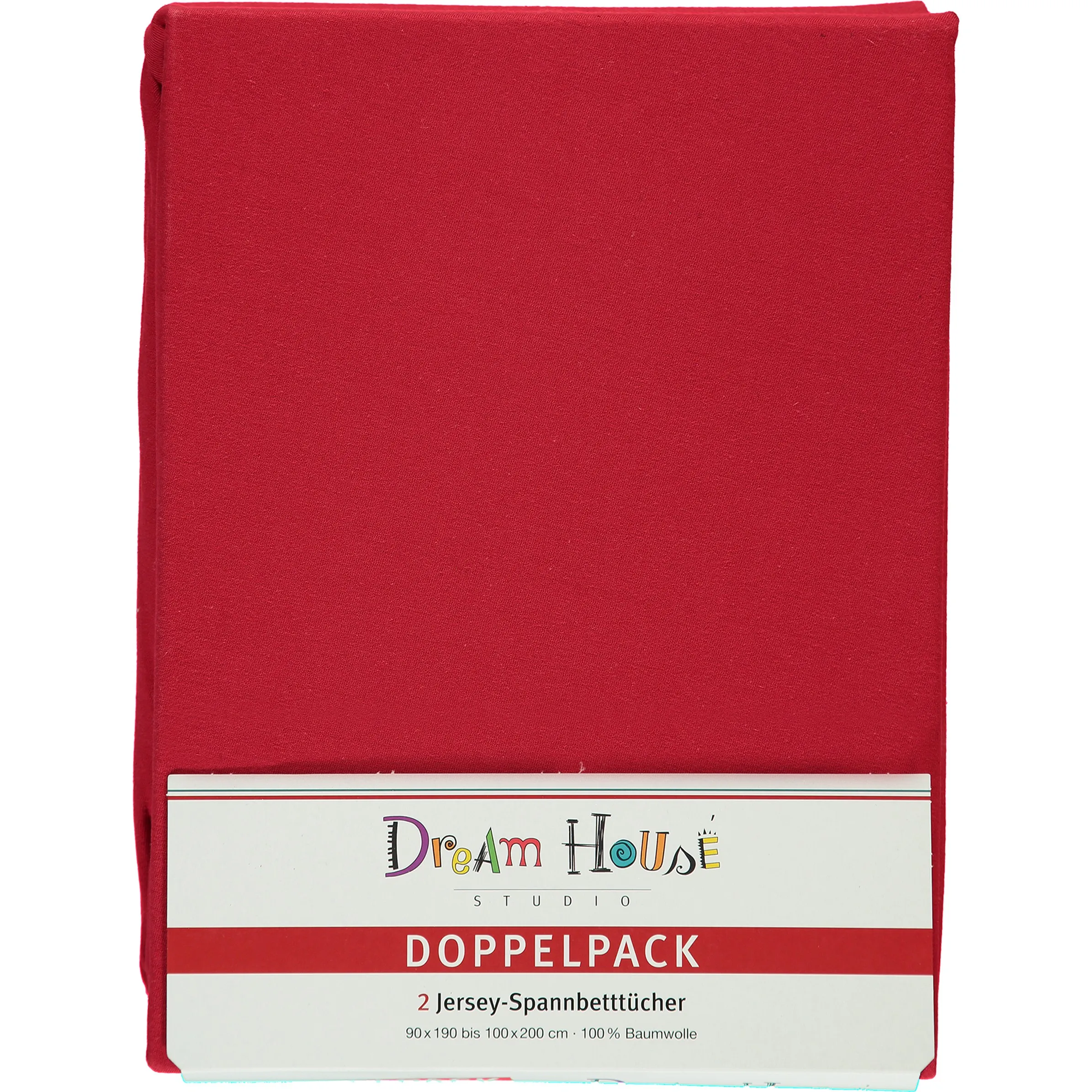 Dream House 2er Pack Jersey Spannbetttuch Rot 701277 235 1