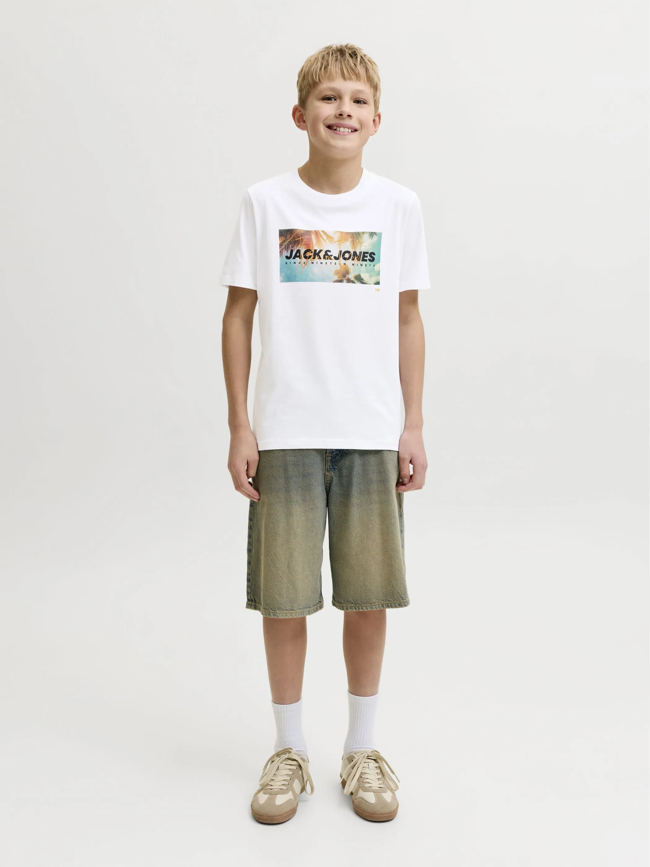 Jack&Jones Junior 12289947 JJINDIANA TEE SS CREW NECK JNR Weiß 920174 177627 1