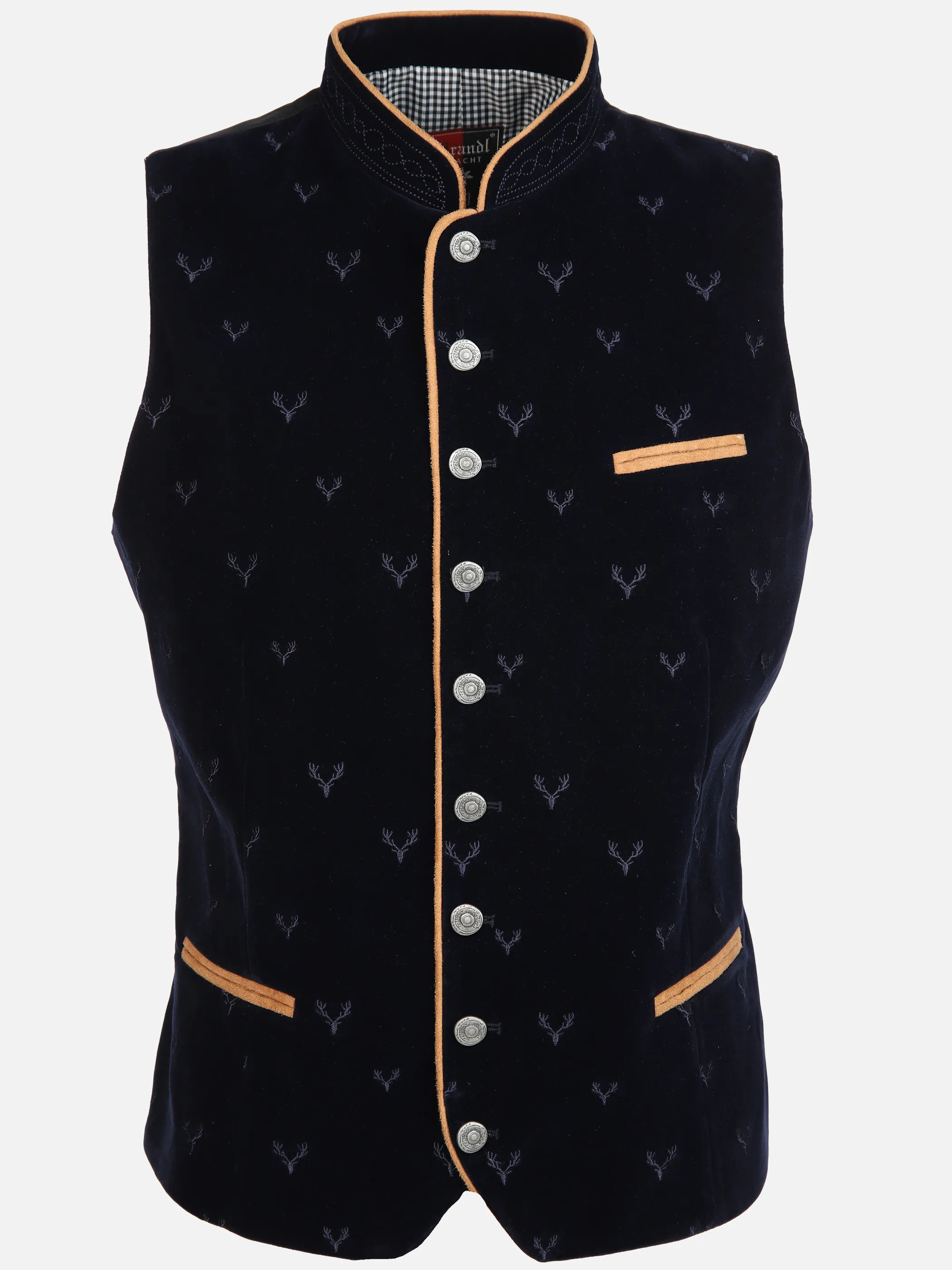 Brandl Tracht He. Samt-Trachtenweste Stickerei Blau 893521 NAVY 1
