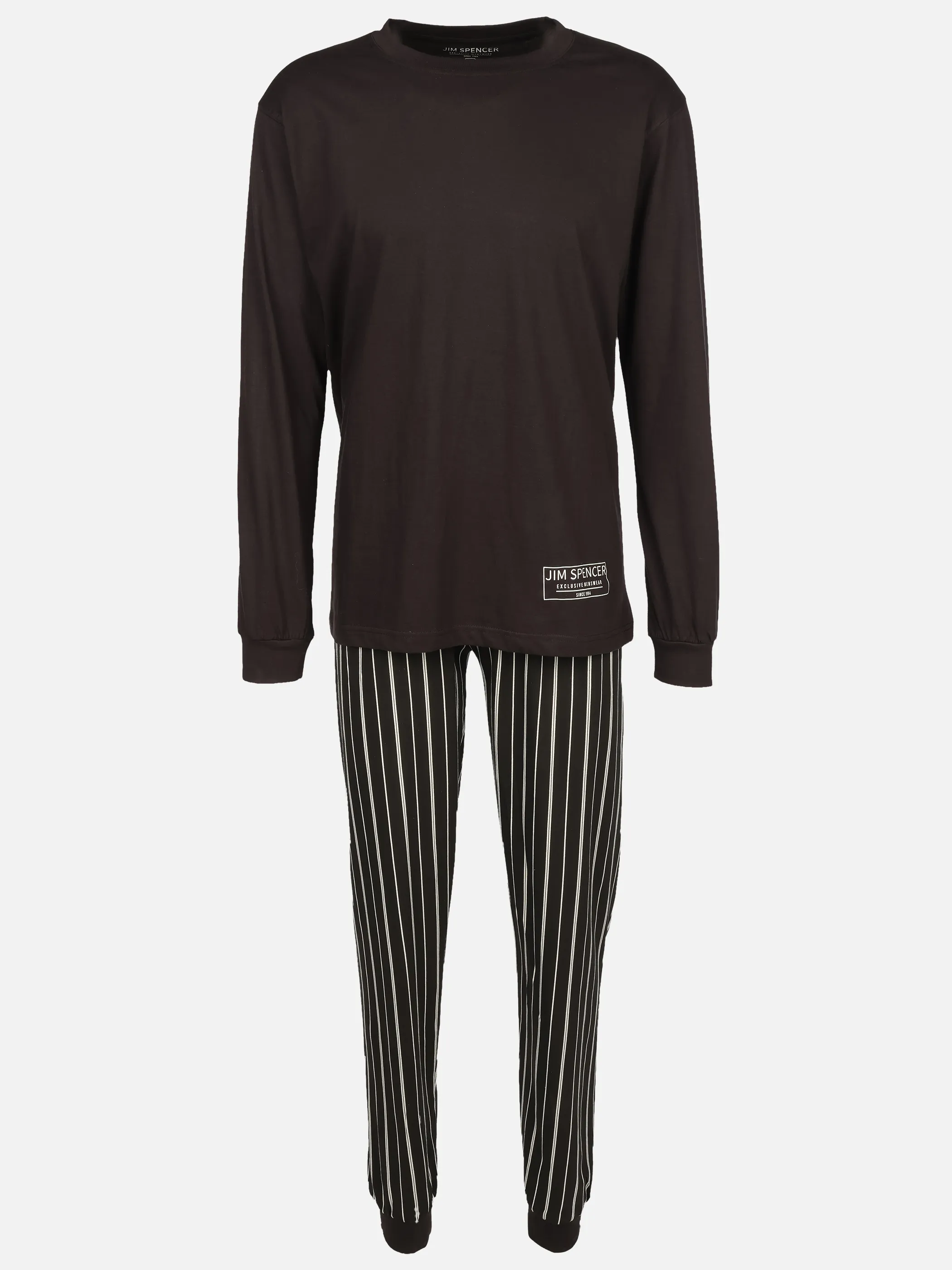 Jim Spencer He Pyjama Sweat+Karo Schwarz 929143 SCHWARZ 1