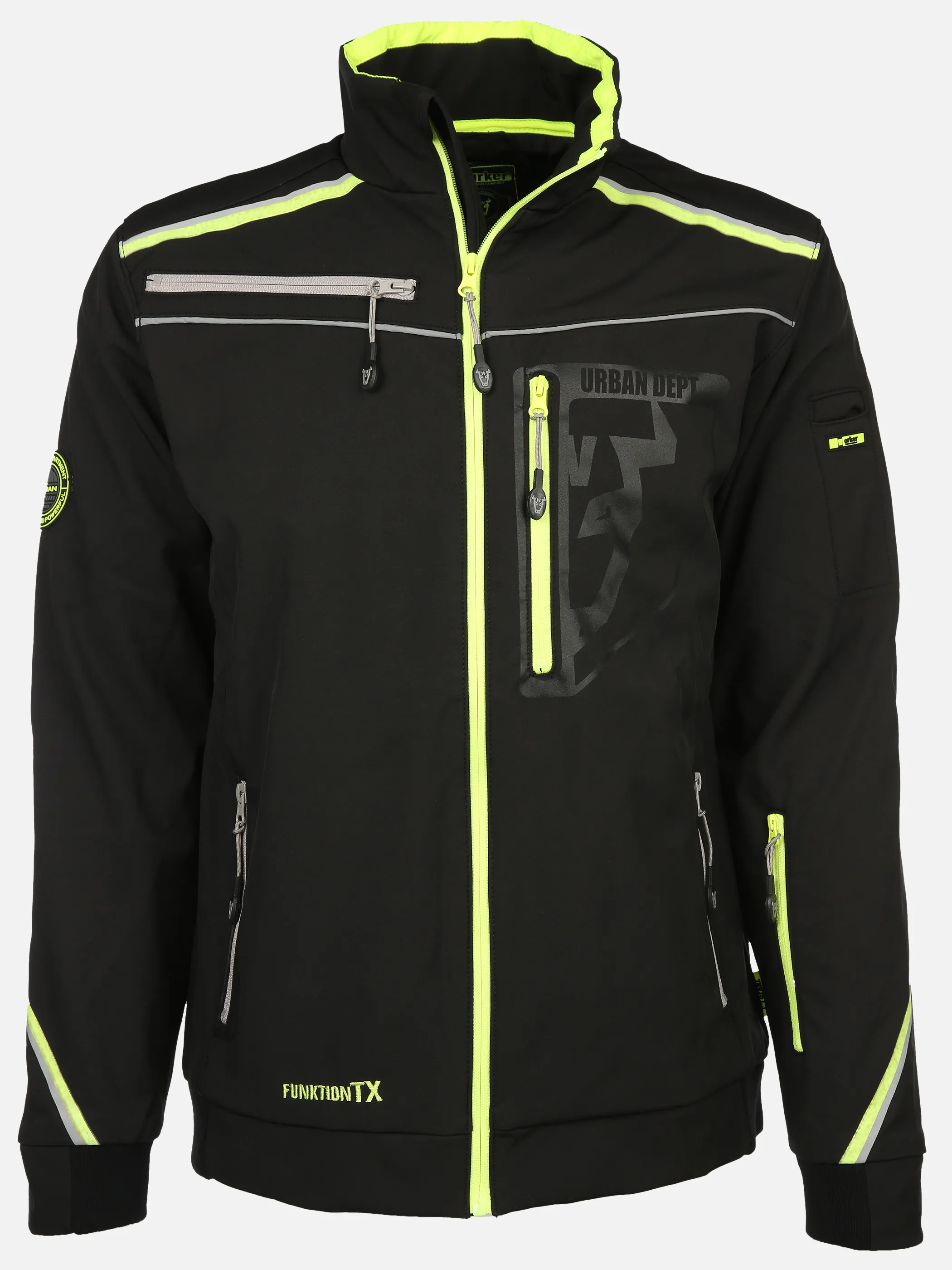 Worker He. Softshellblouson NEON reflective Schwarz 898410 BLACK 1