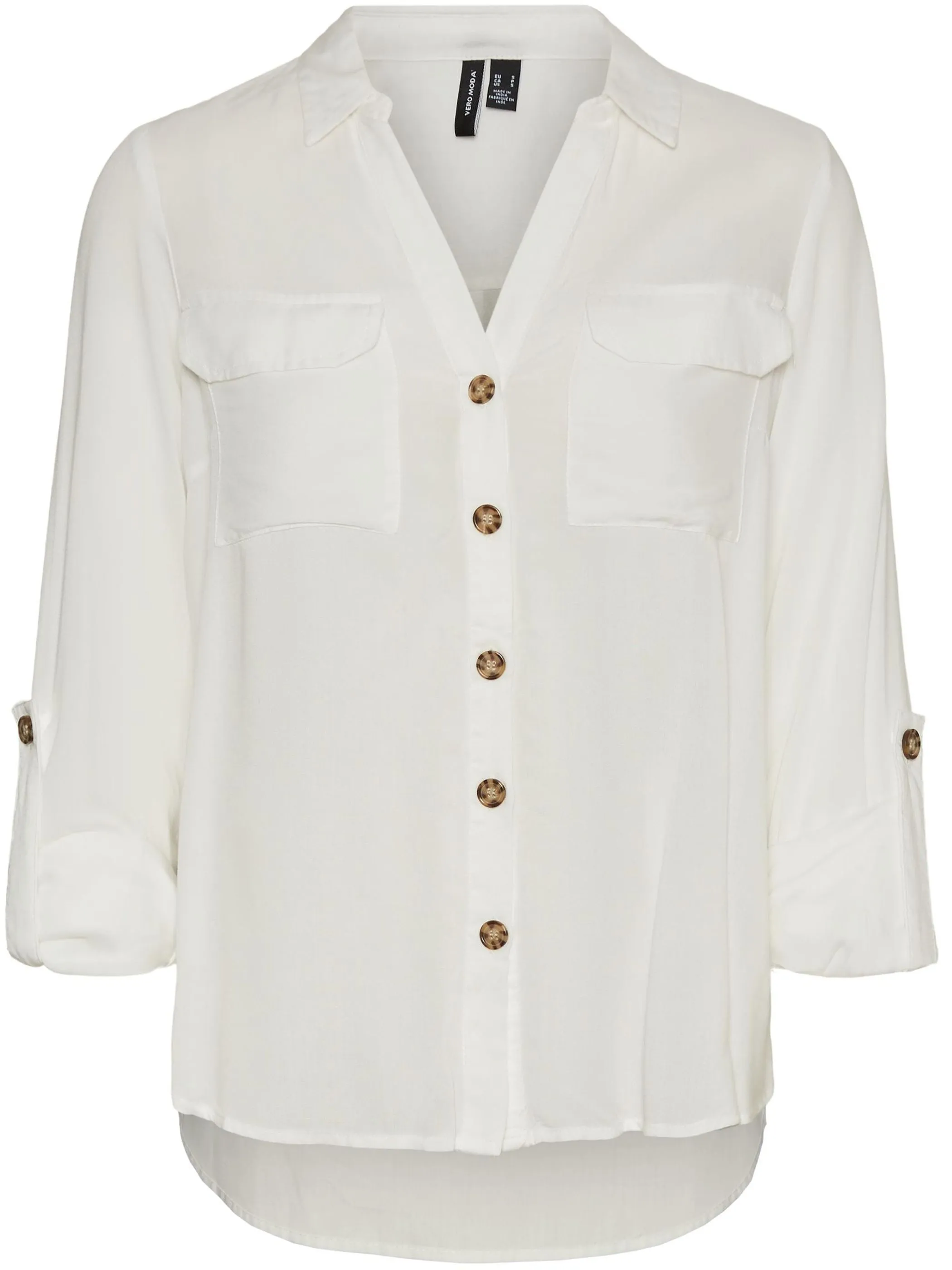 Vero Moda 10275283 VMBUMPY L/S SHIRT NEW Weiß 866195 175598 3