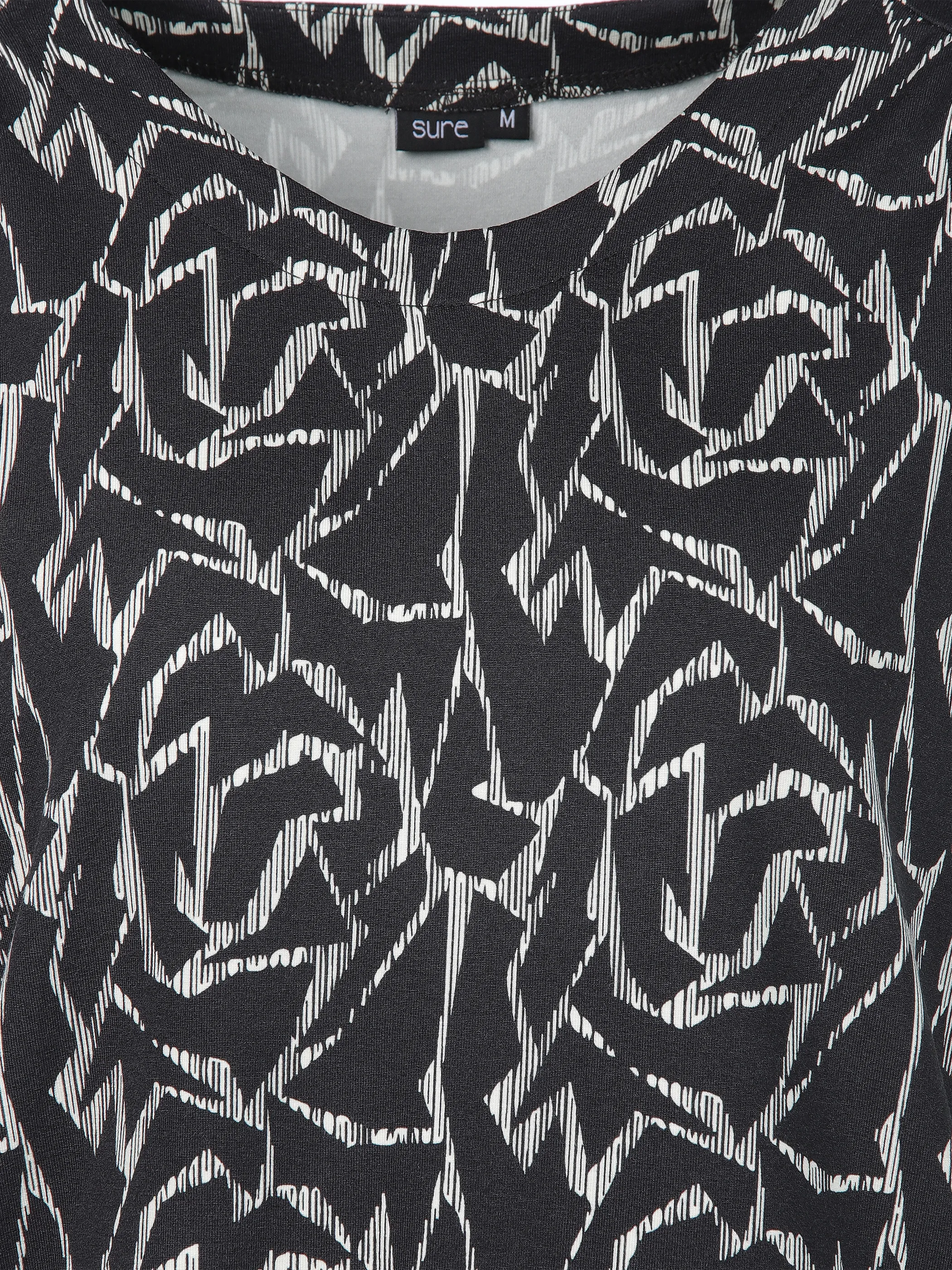 Sure Da-Shirt m. Alloverprint Schwarz 913483 BLACK 3