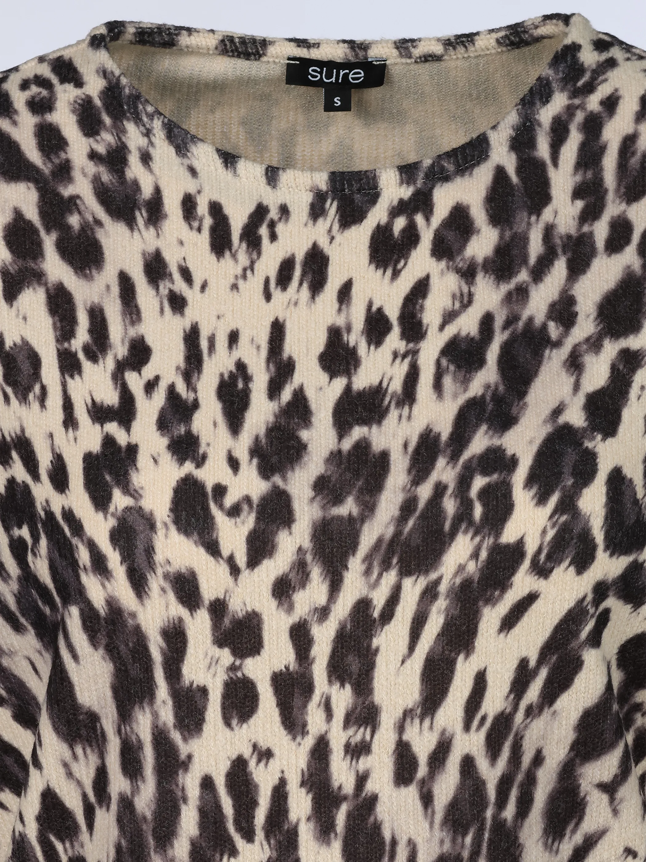 Sure Da-Flauschshirt m. Leoprint Beige 916301 BEIGE/SW 3